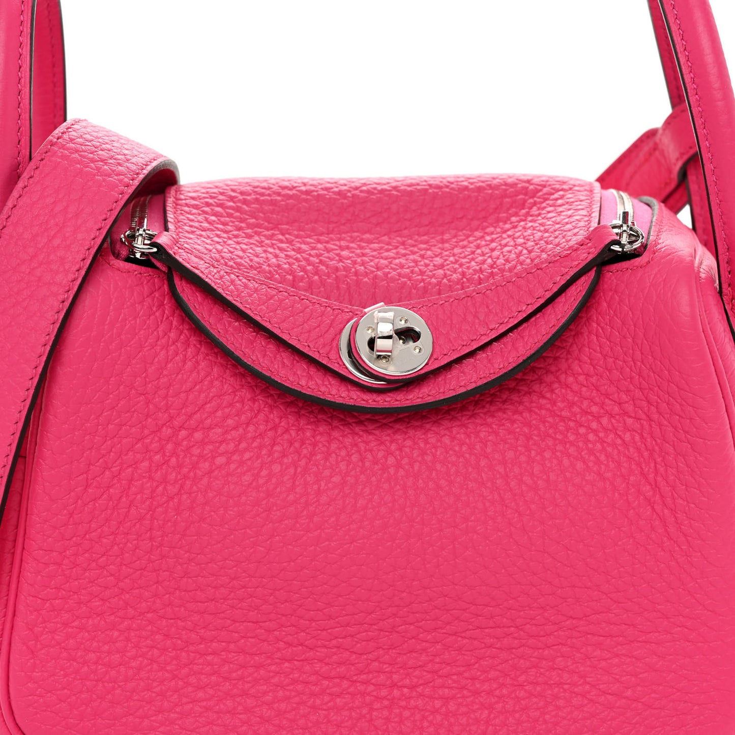 Taurillon Clemence Mini Lindy 20 Rose Shocking