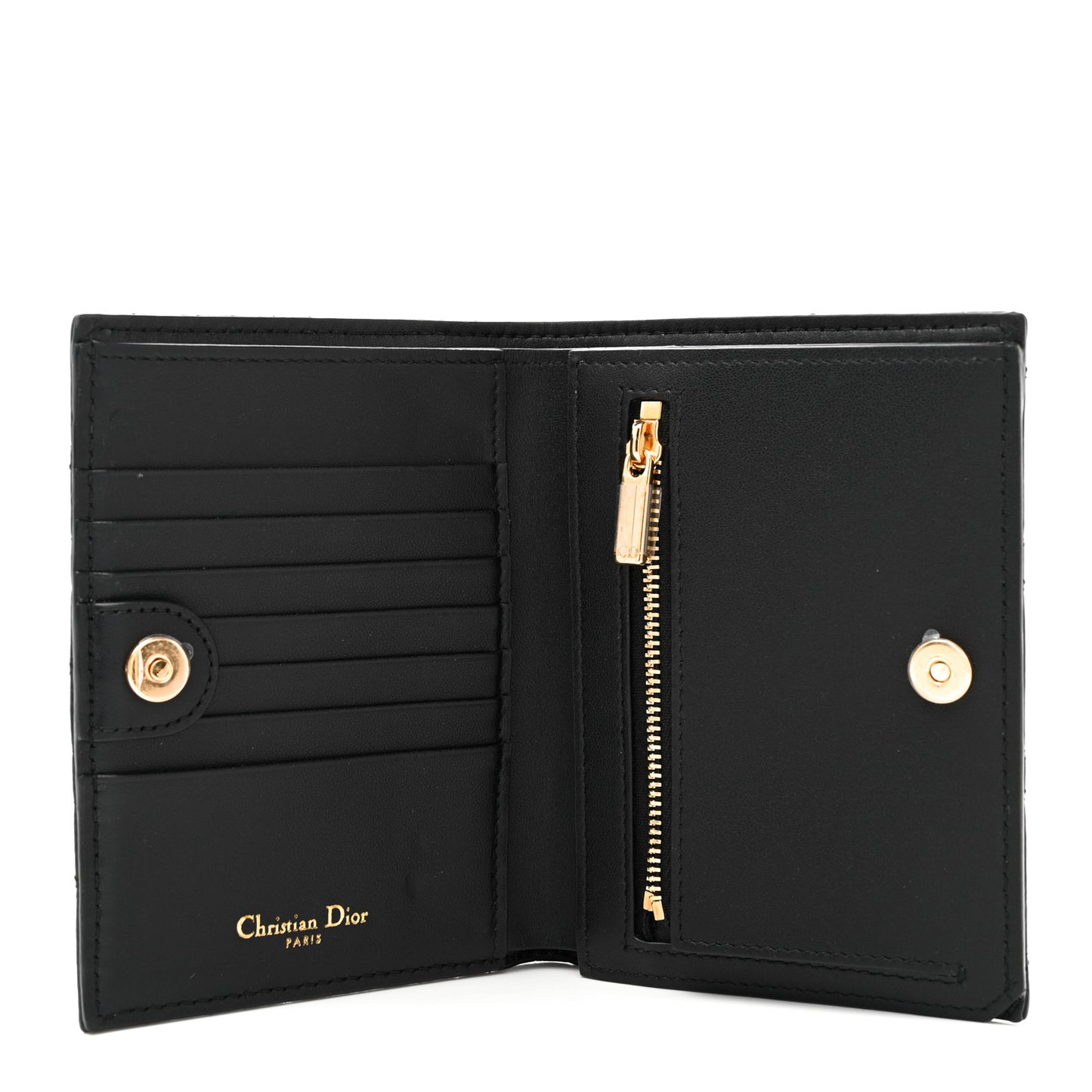 Supple Calfskin Cannage Caro Slim Wallet Black