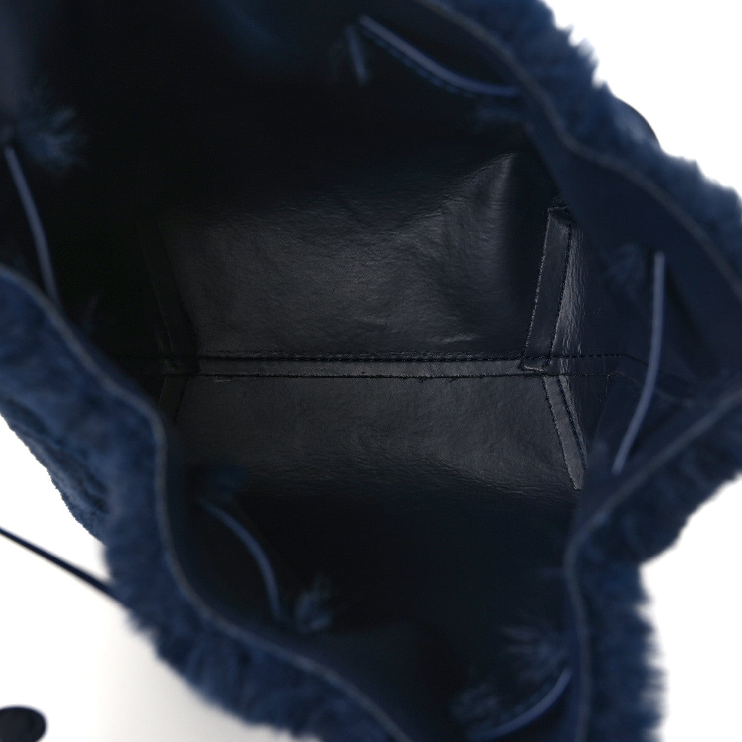 Mansur Gavriel Faux Fur Mini Bucket Bag Blueberry 5 of 12