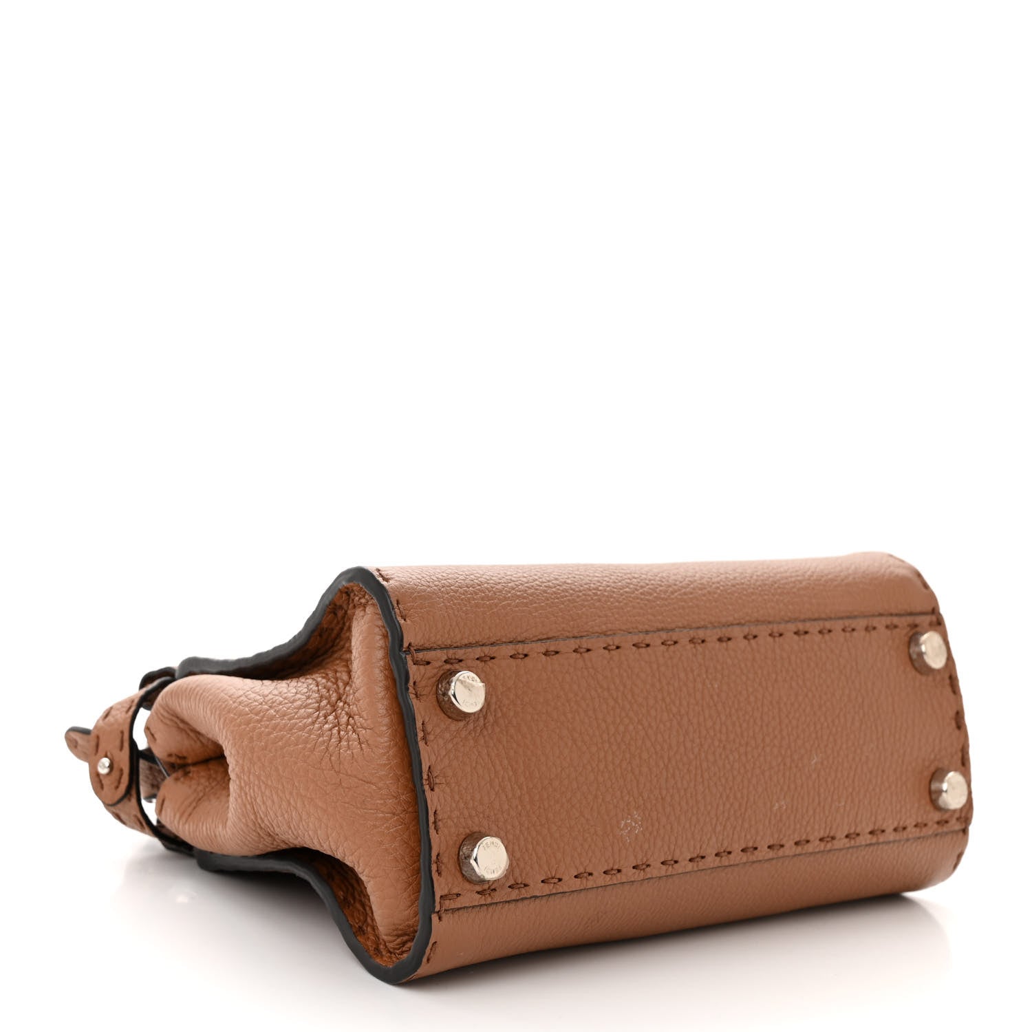 Fendi Cuoio Romano Selleria Bi-Color Mini Peekaboo Iconic Satchel Mou Milk 3 of 12