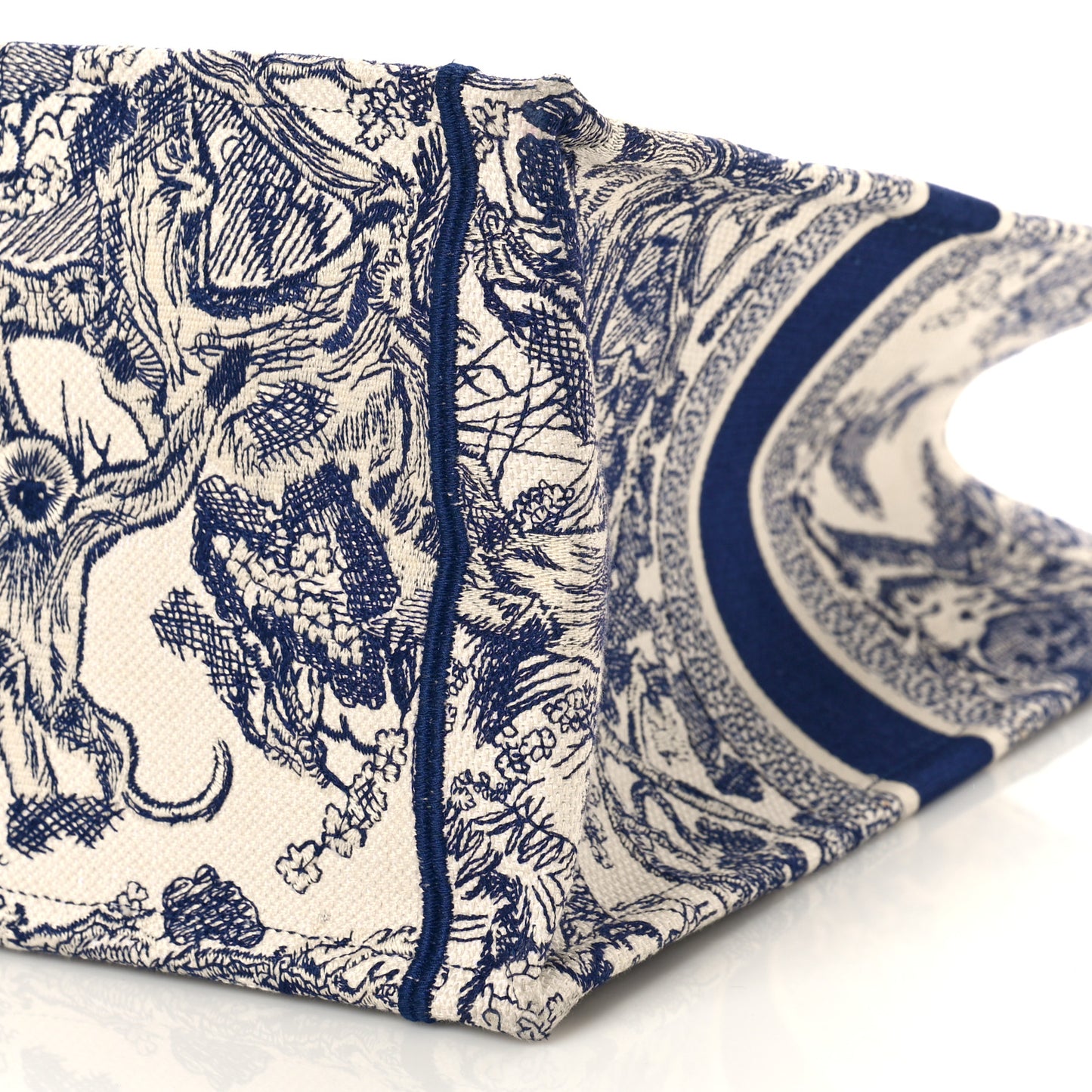Canvas Embroidered Large Dioriviera Toile De Jouy Book Tote Blue