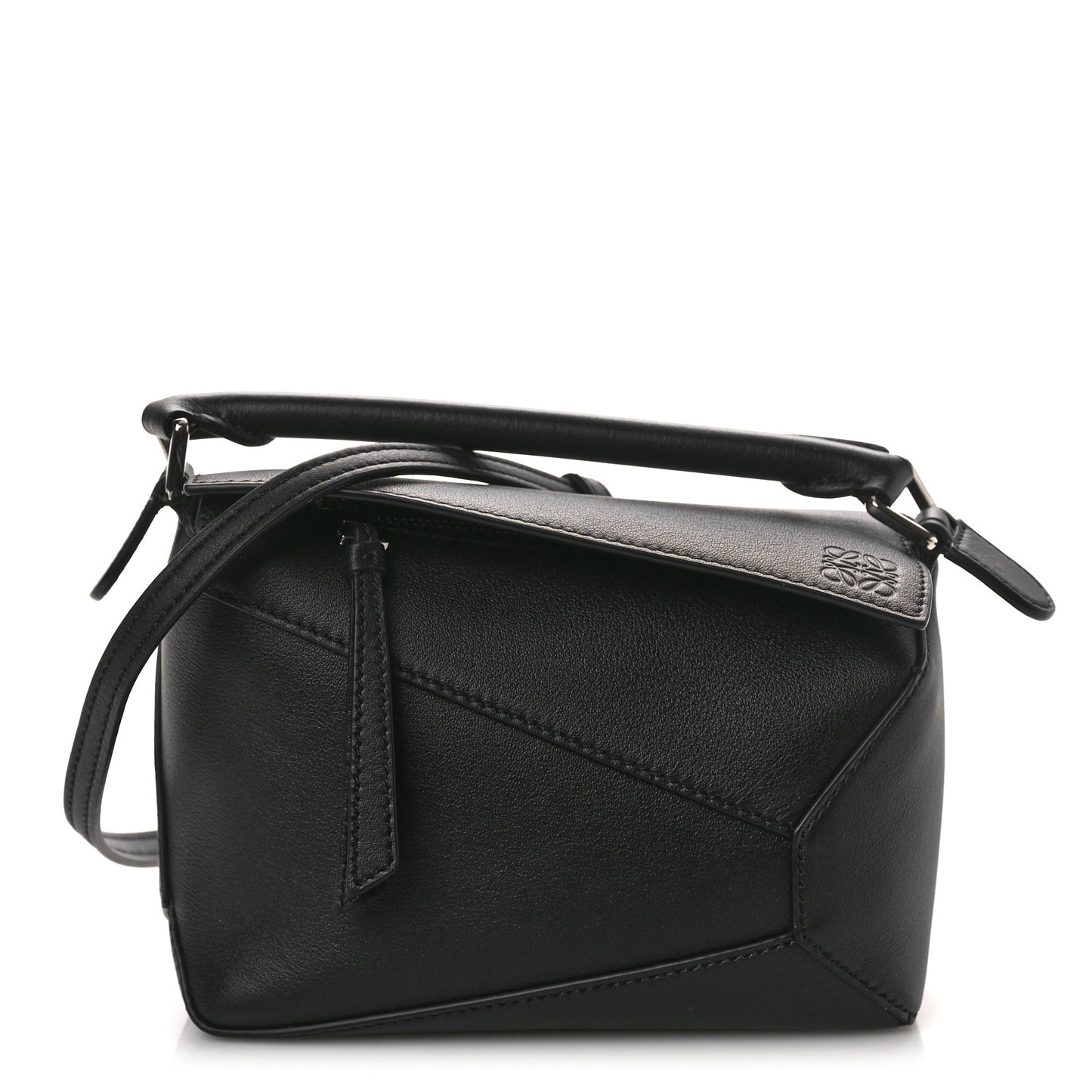 Calfskin Mini Puzzle Edge Bag Black