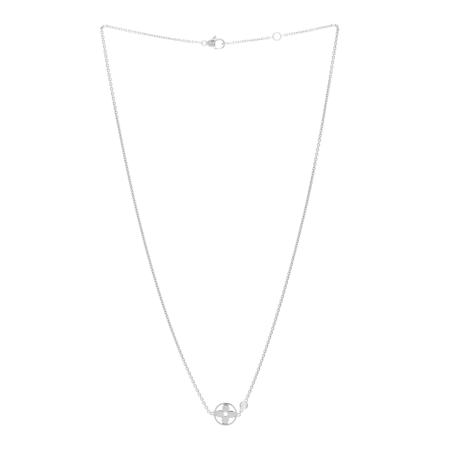 18K White Gold Diamond Idylle Blossom Pendant Necklace