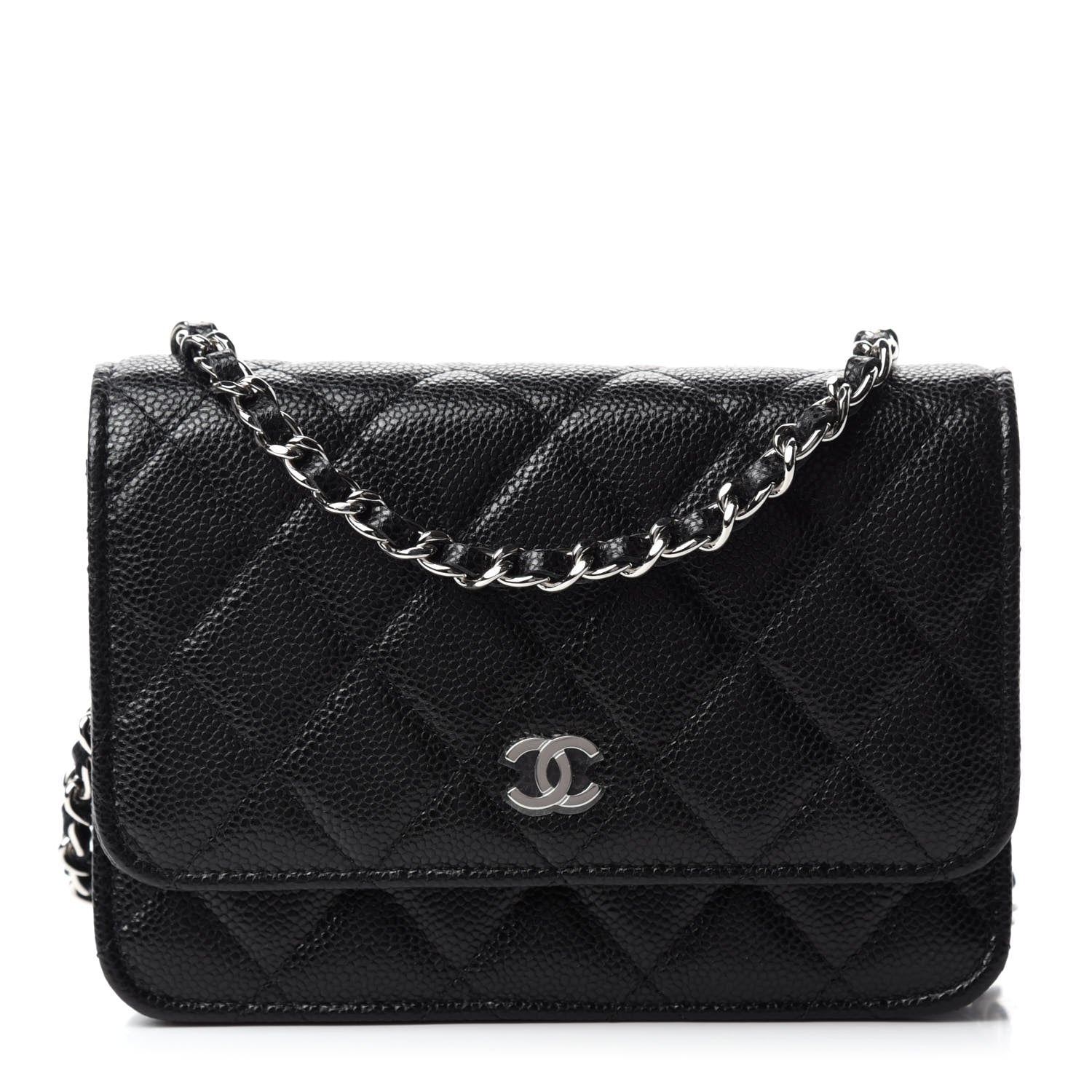 Chanel Caviar Quilted Mini Wallet On Chain WOC Black 1 of 12