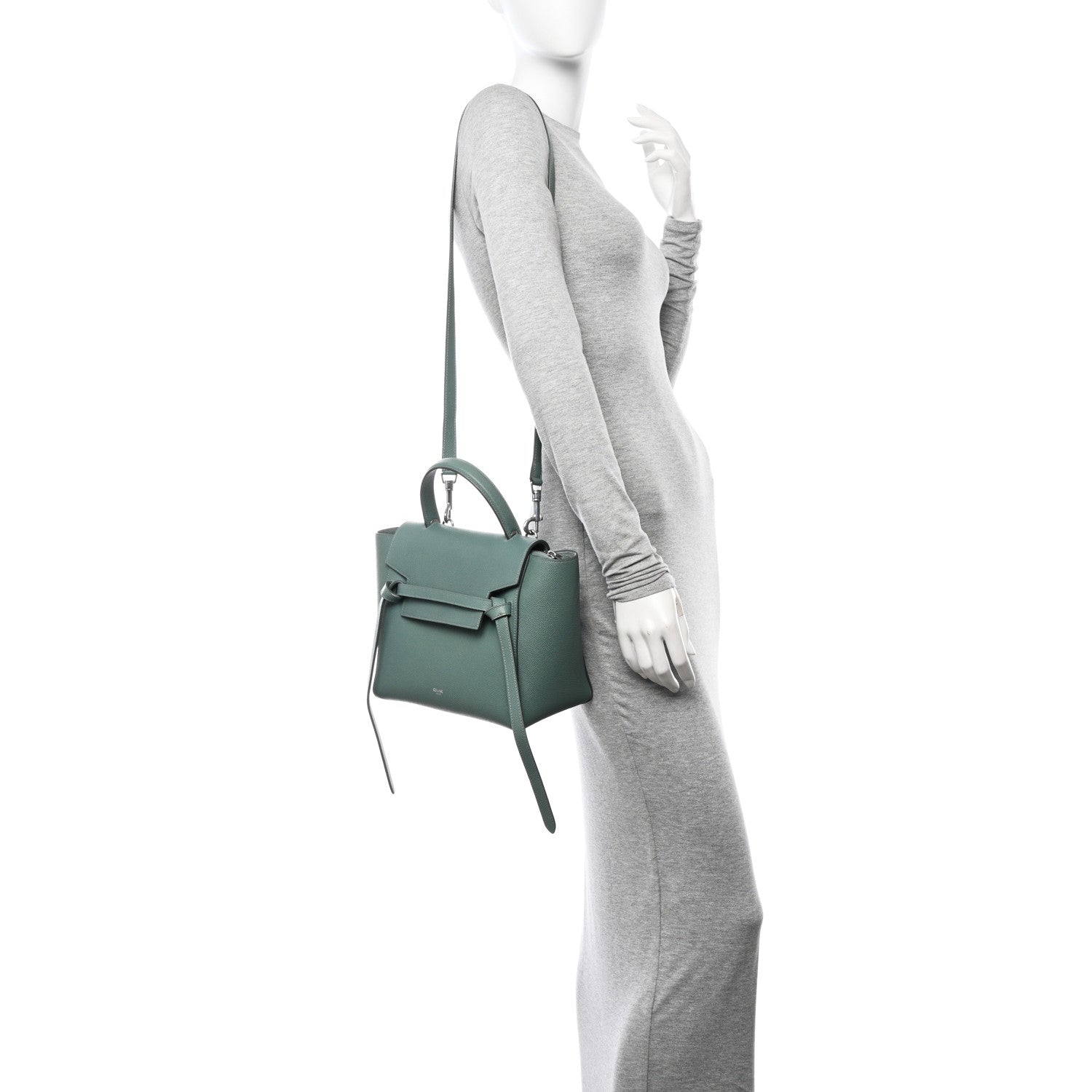 Celine Grained Calfskin Micro Belt Bag Celadon 2 of 12