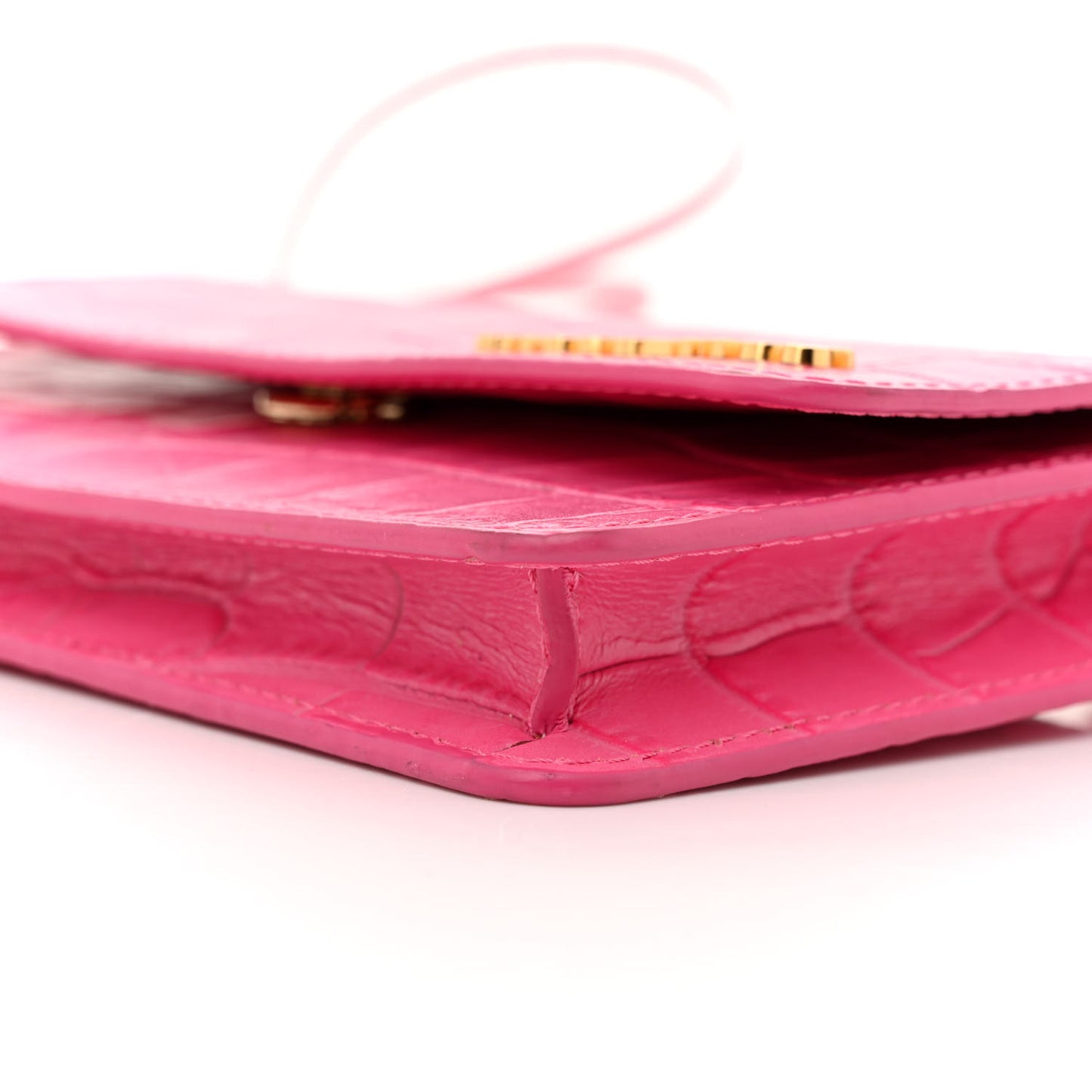 Calfskin Crocodile Embossed Le Riviera Pink
