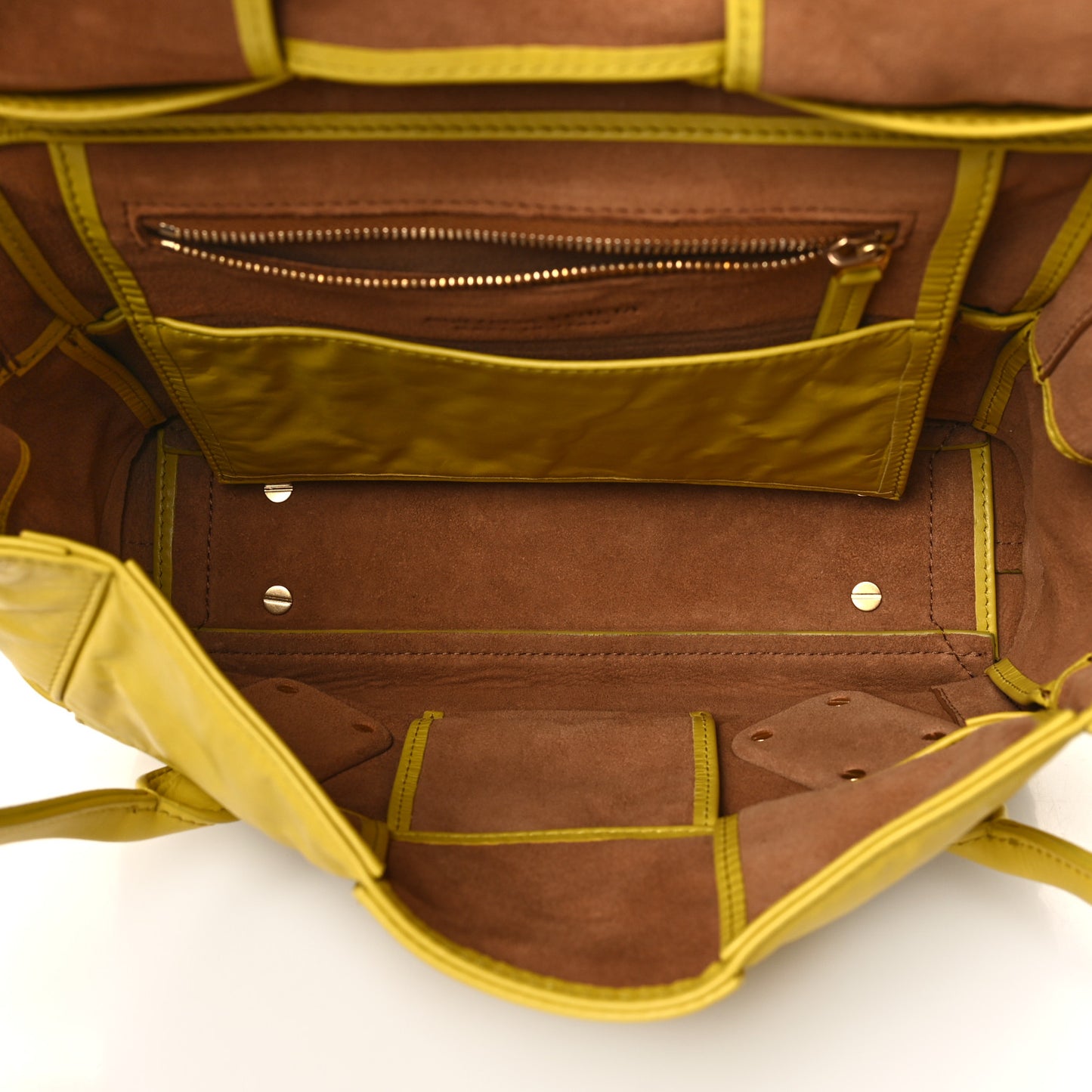 Paper Calfskin Maxi Intrecciato Small Arco Slouch Buttercup