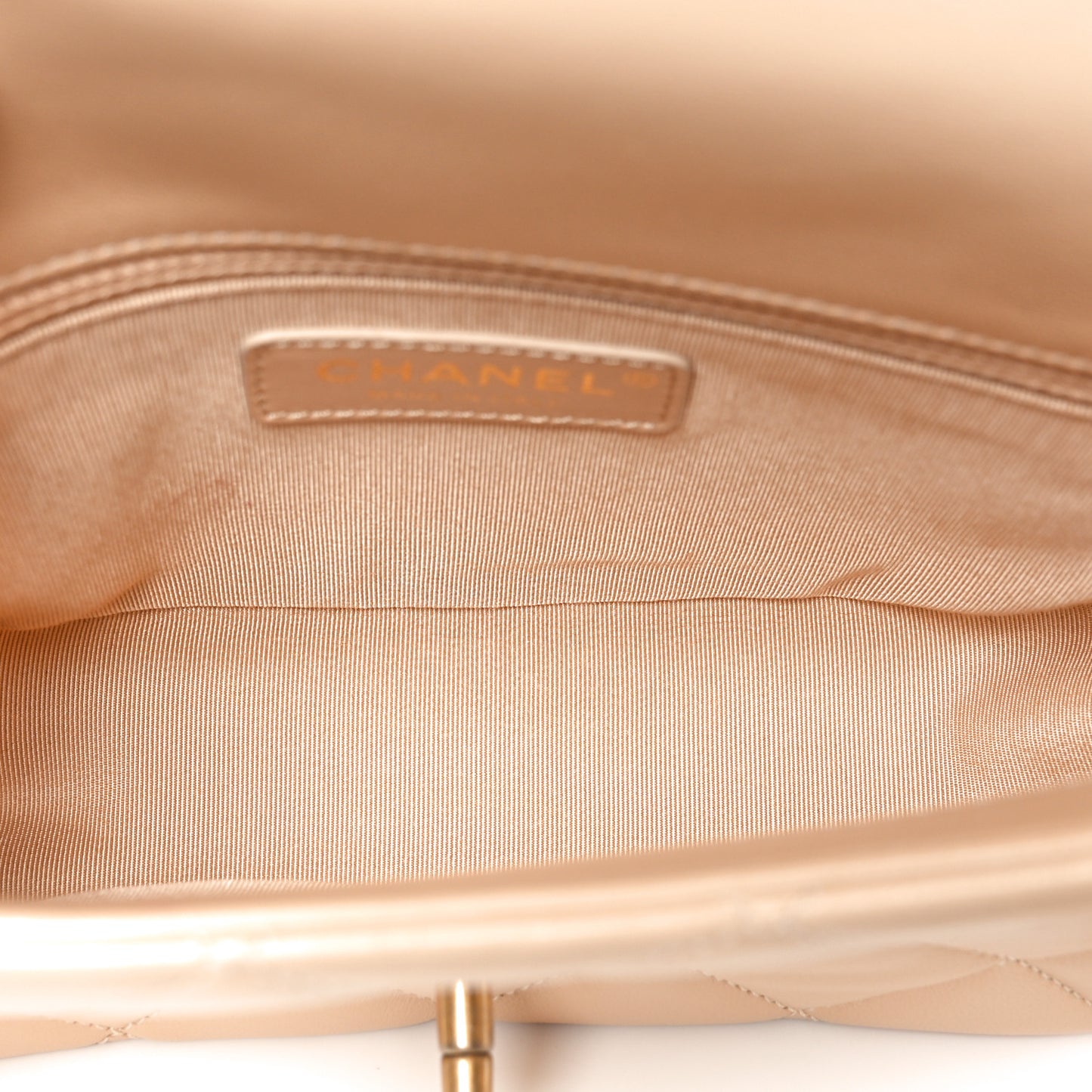 Lambskin Quilted CC Coin Flap Bag Beige