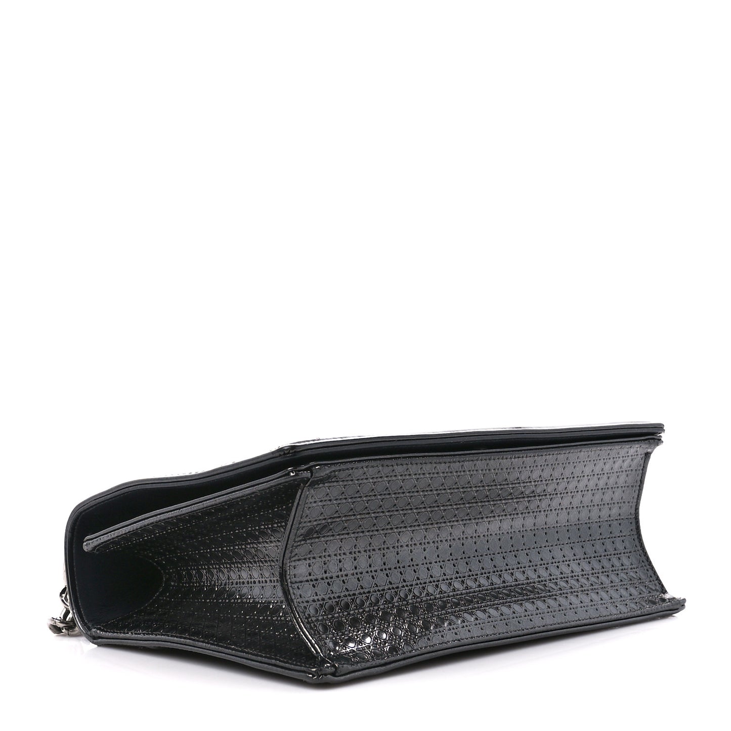 Metallic Calfskin Micro-Cannage Medium Diorama Flap Bag Graphite
