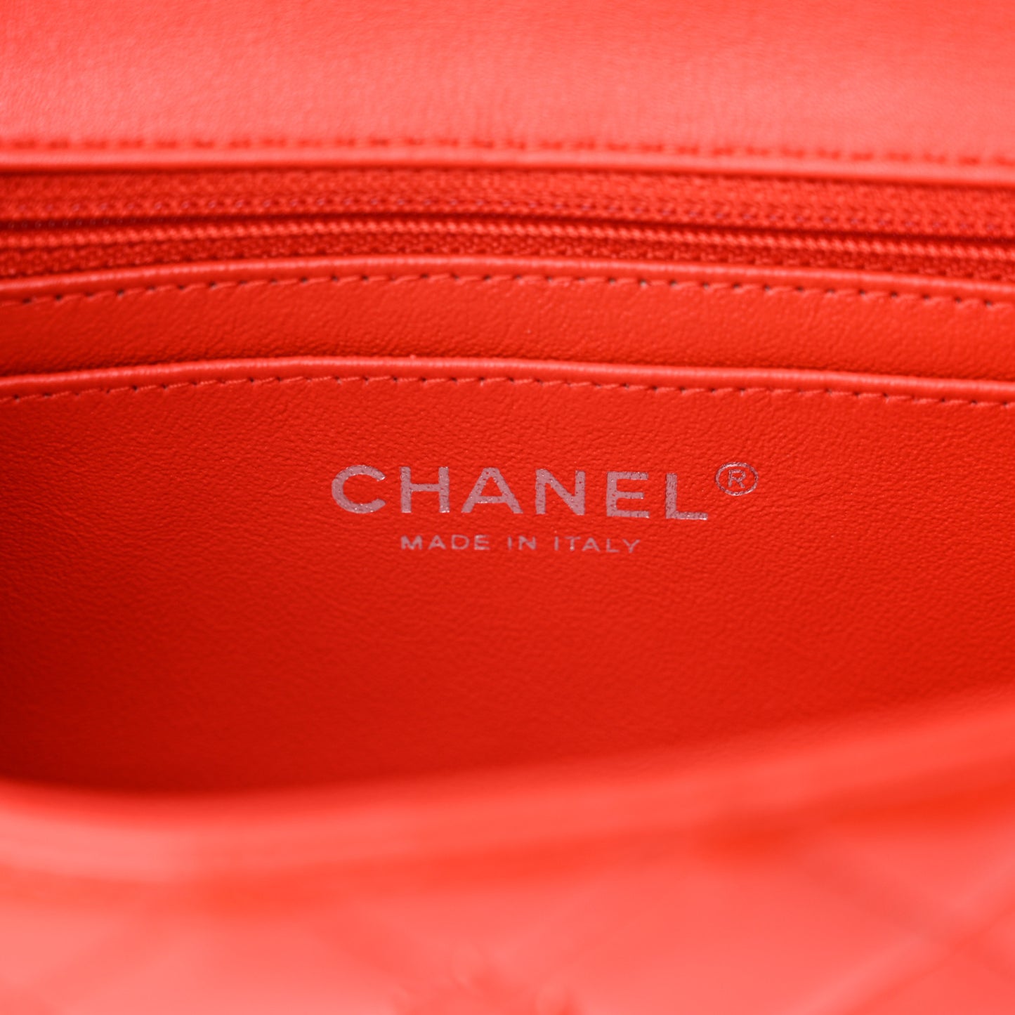 Patent Calfskin Quilted Mini Rectangular Flap Red