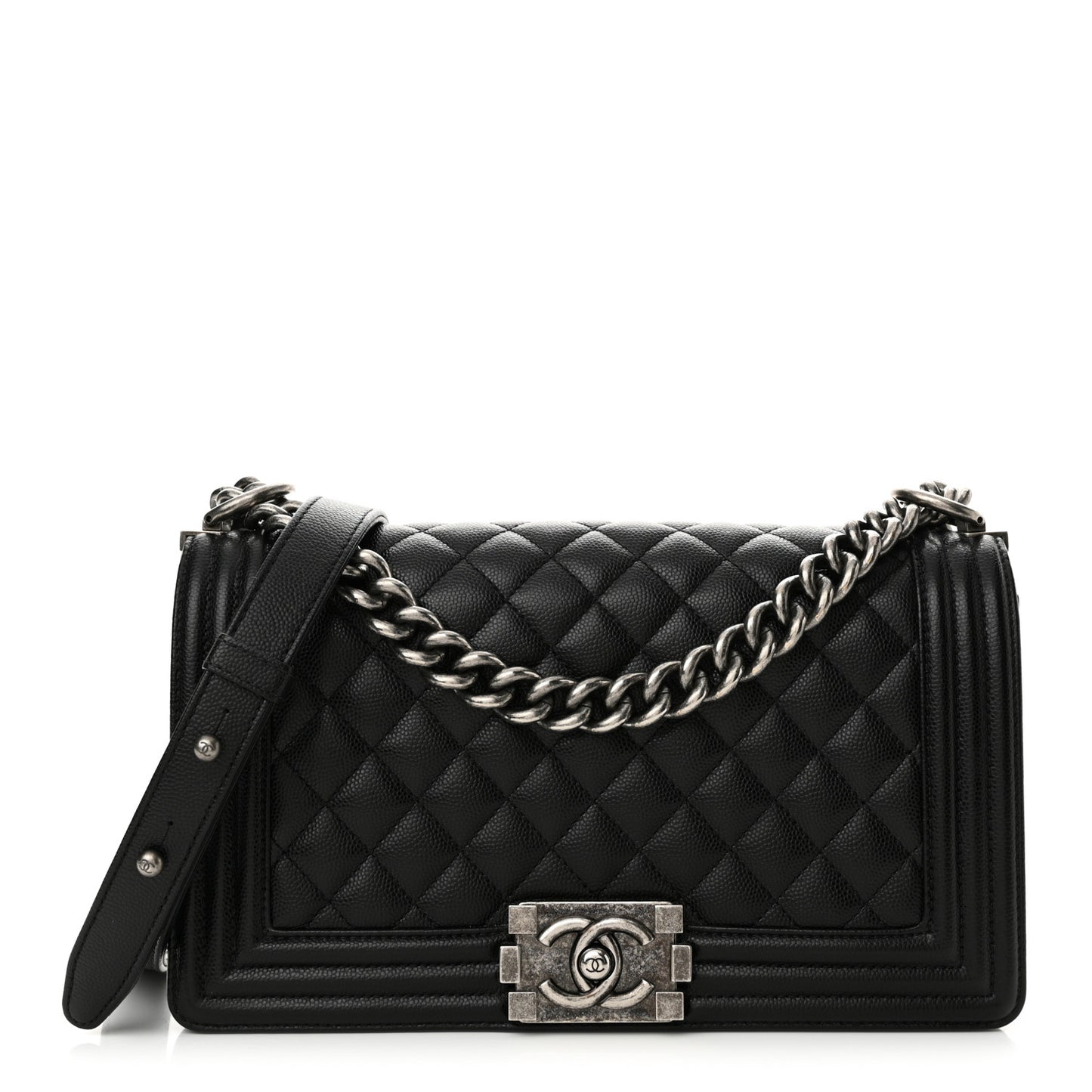 Caviar Quilted Medium Boy Flap Black