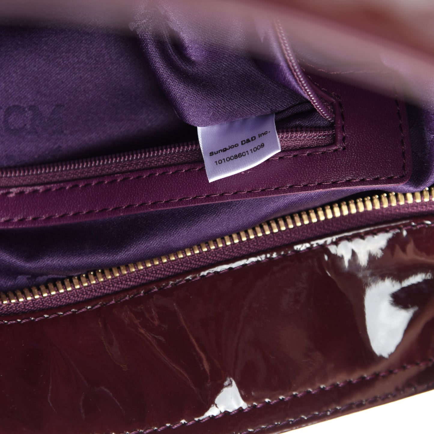 Patent Monogram Tote Burgundy