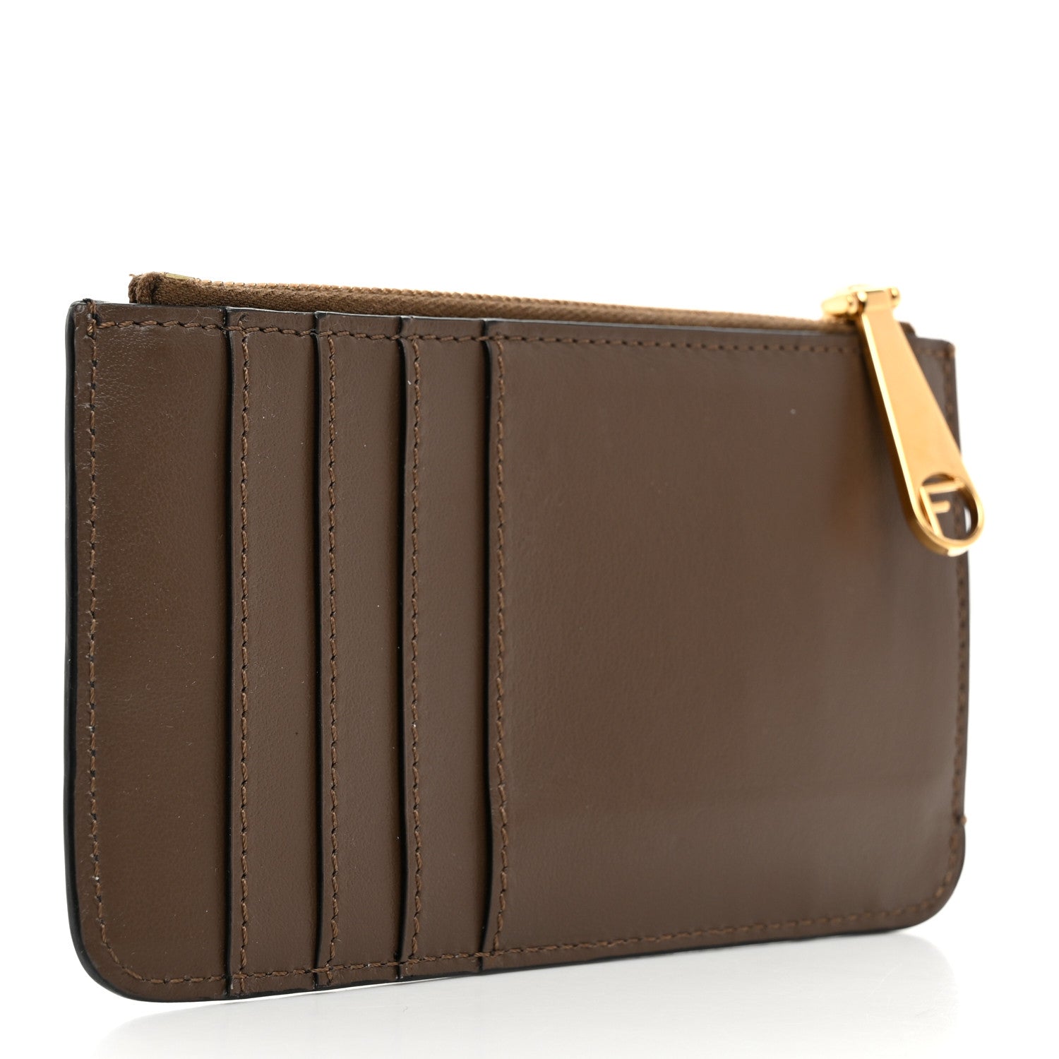 Fendi Vitello Soft F is Fendi Bi-Color FF 1974 Embossed Key Case Pouch Maya Black 3 of 7