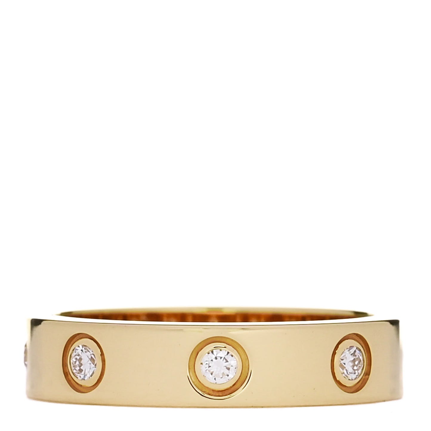 18K Yellow Gold 8 Diamond 4mm LOVE Wedding Band Ring 49 5