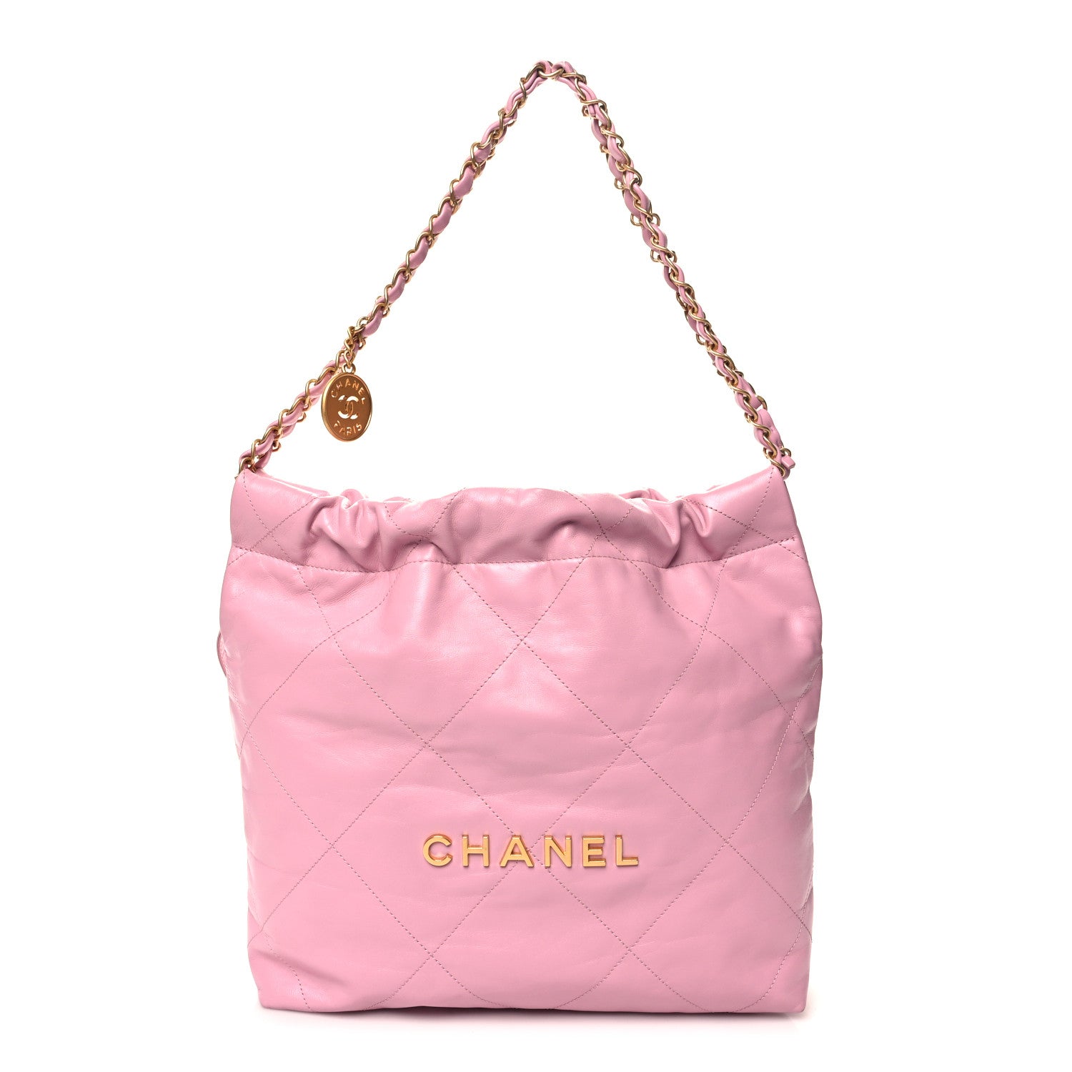 Chanel Shiny Calfskin Quilted Chanel 22 Pink 1 of 14