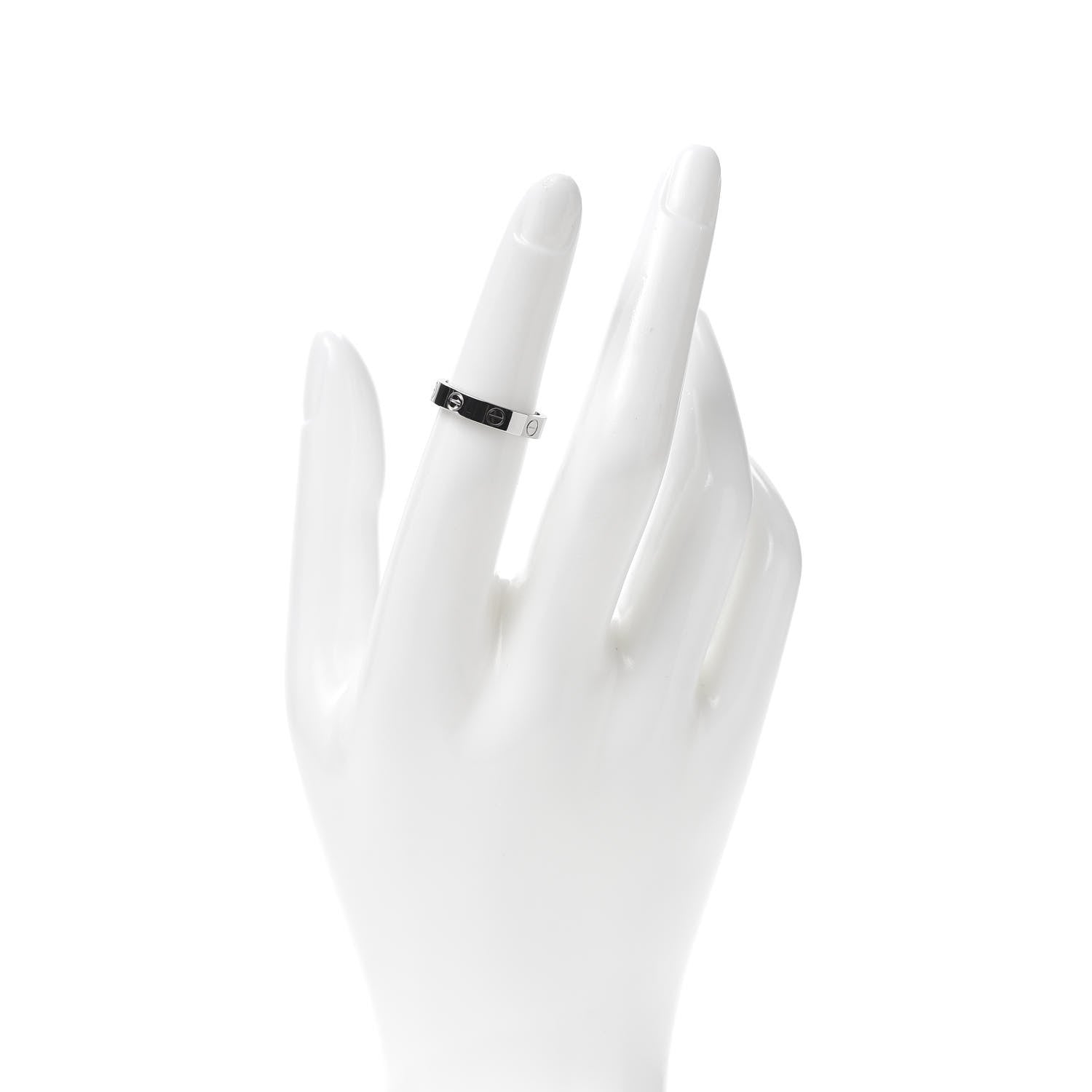 Cartier 18K White Gold 3.5mm LOVE Wedding Band Ring 50 5.25 2 of 4
