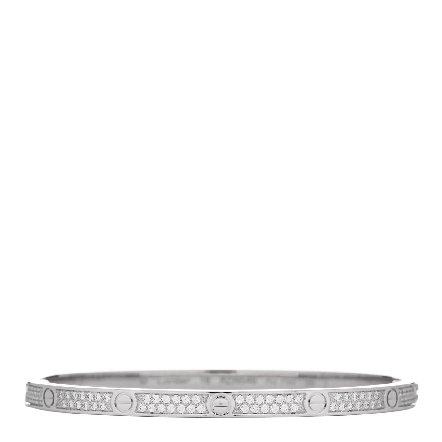 18K White Gold Diamond Small LOVE Paved Bracelet 16