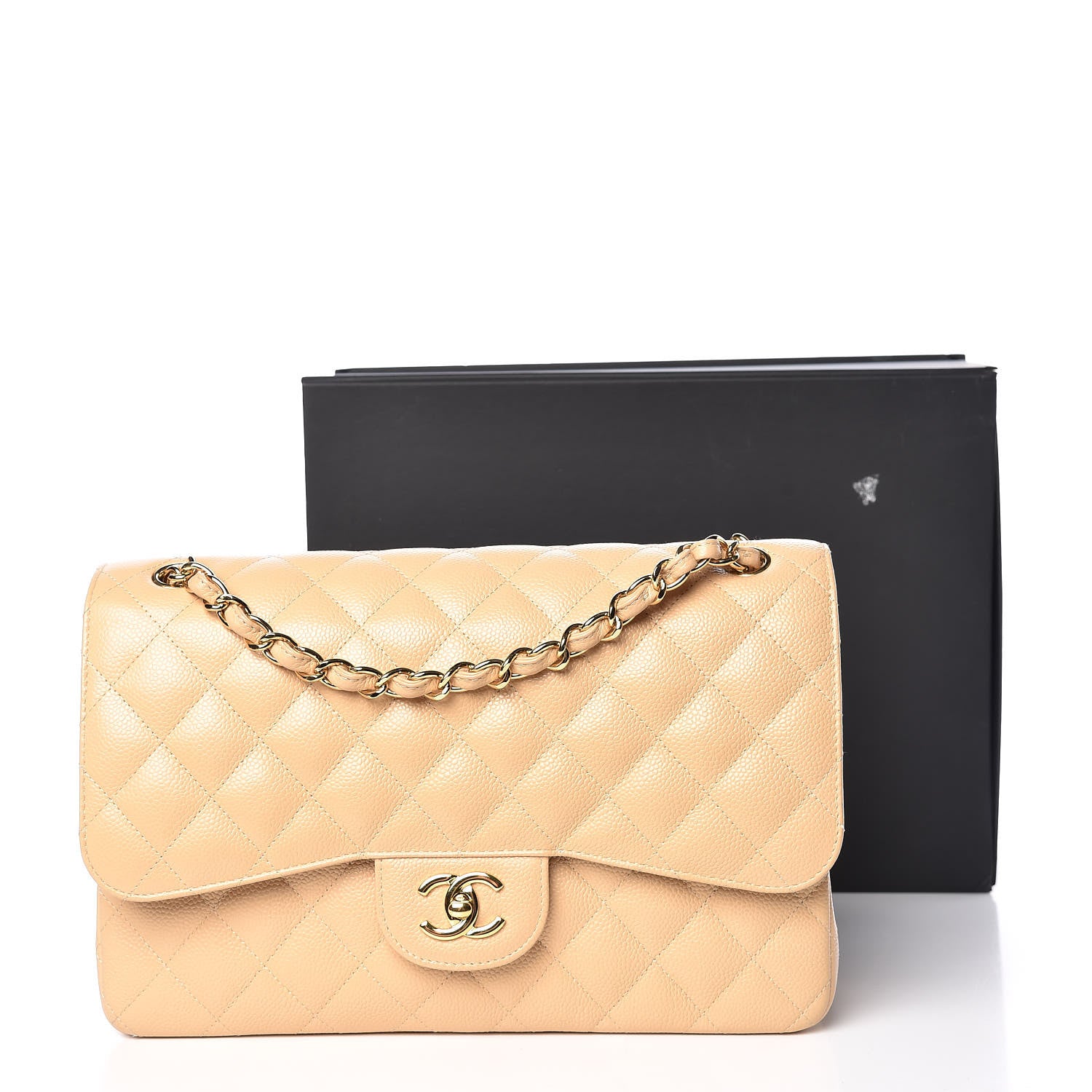 Chanel Caviar Quilted Jumbo Double Flap Beige Clair 11 of 11