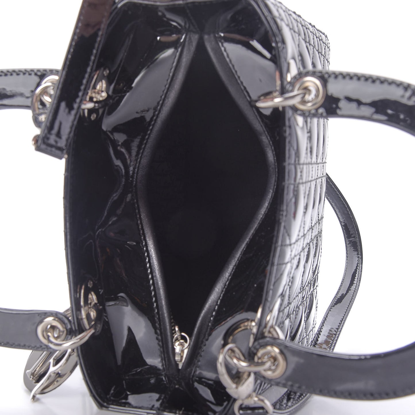 Patent Cannage Medium Lady Dior Black