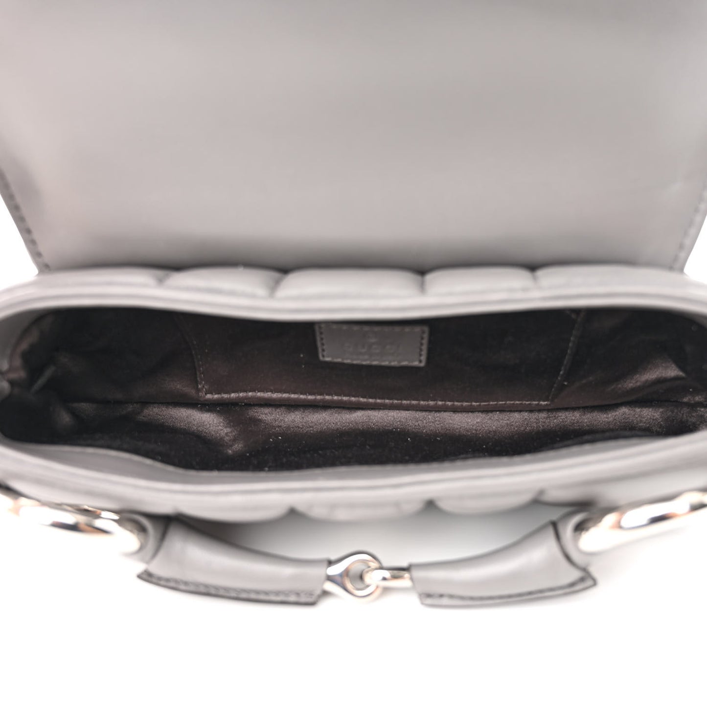 Nappa Vertical Matelasse Small Maxi Horsebit Chain Shoulder Bag Gray