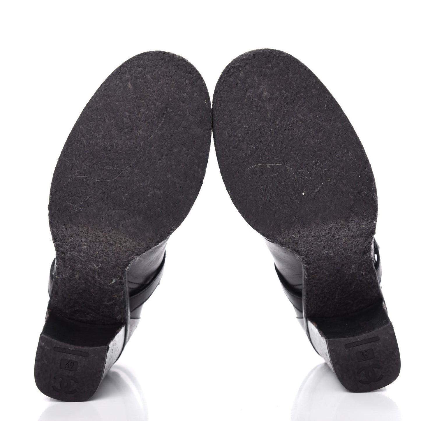 Lambskin CC Buckle Short Boots 39 Black