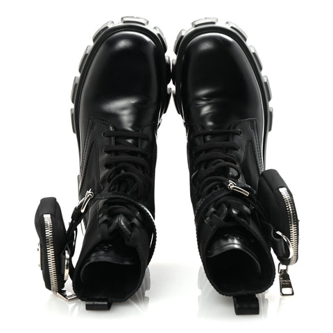 Spazzolato Rois Nylon Metal Triangle Logo Monolith Pouch Pocket 55mm Boots 38 Black