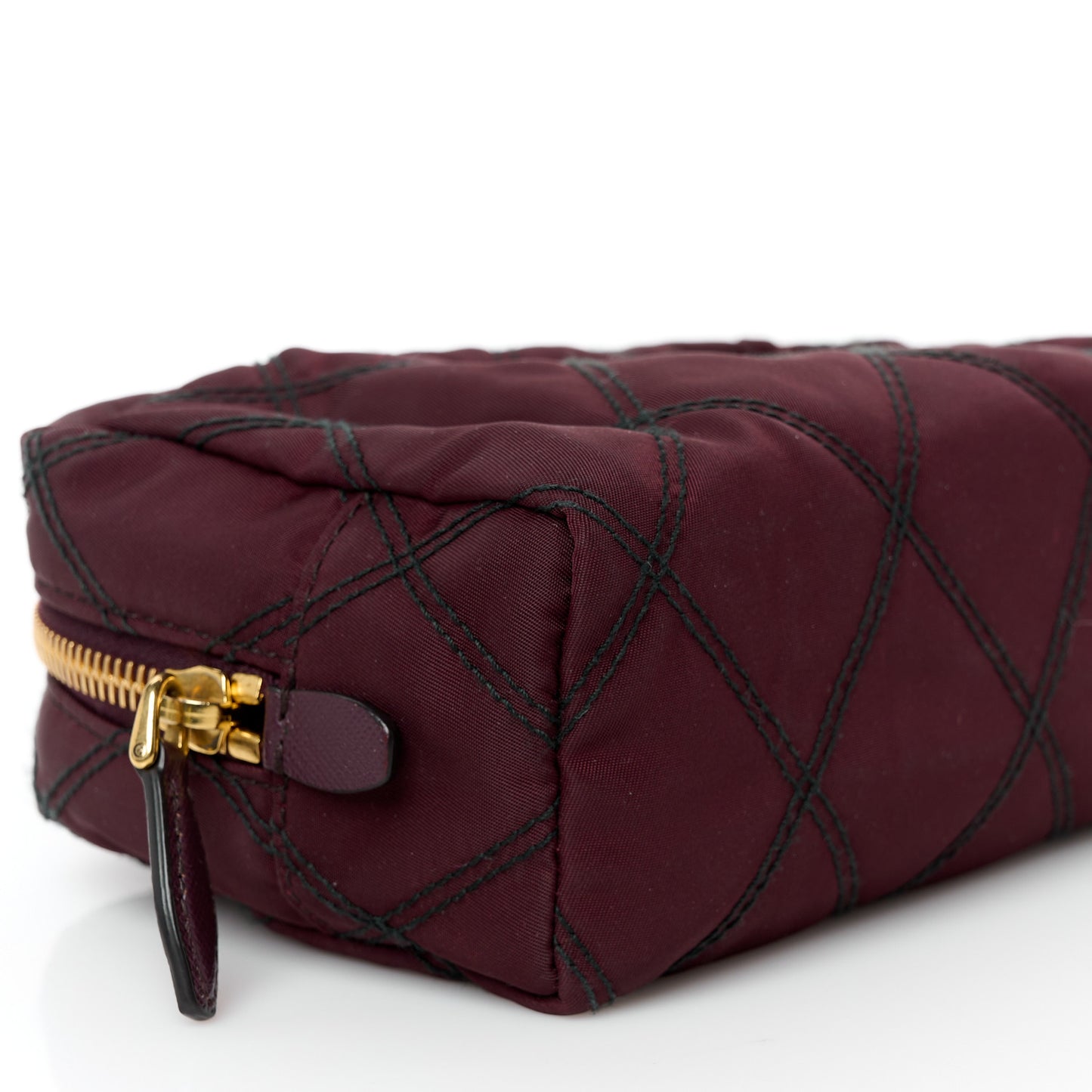 Tessuto Nylon Saffiano Impunturato Quilted Wristlet Granato
