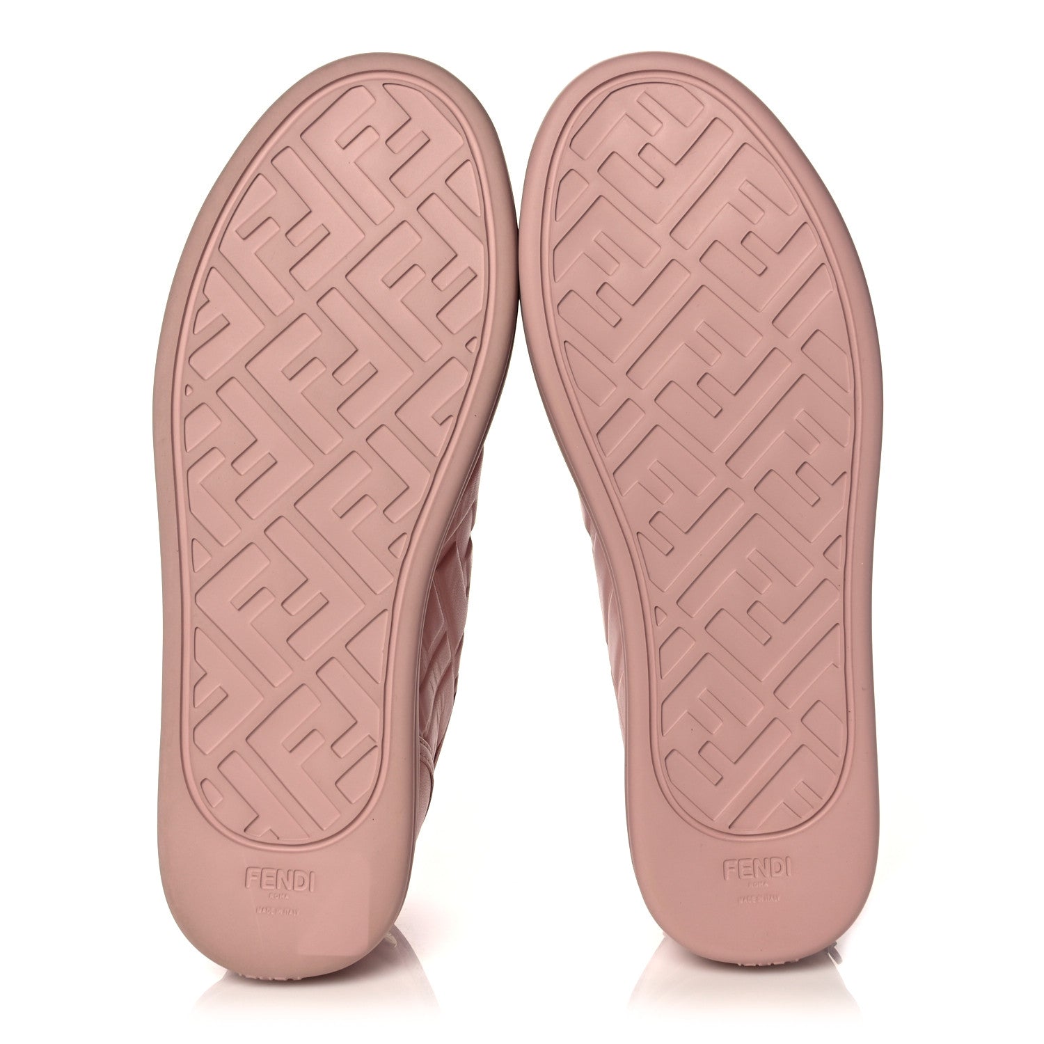 Fendi Lambksin FF Embossed Rise Low Top Sneakers 37.5 Pink 5 of 9