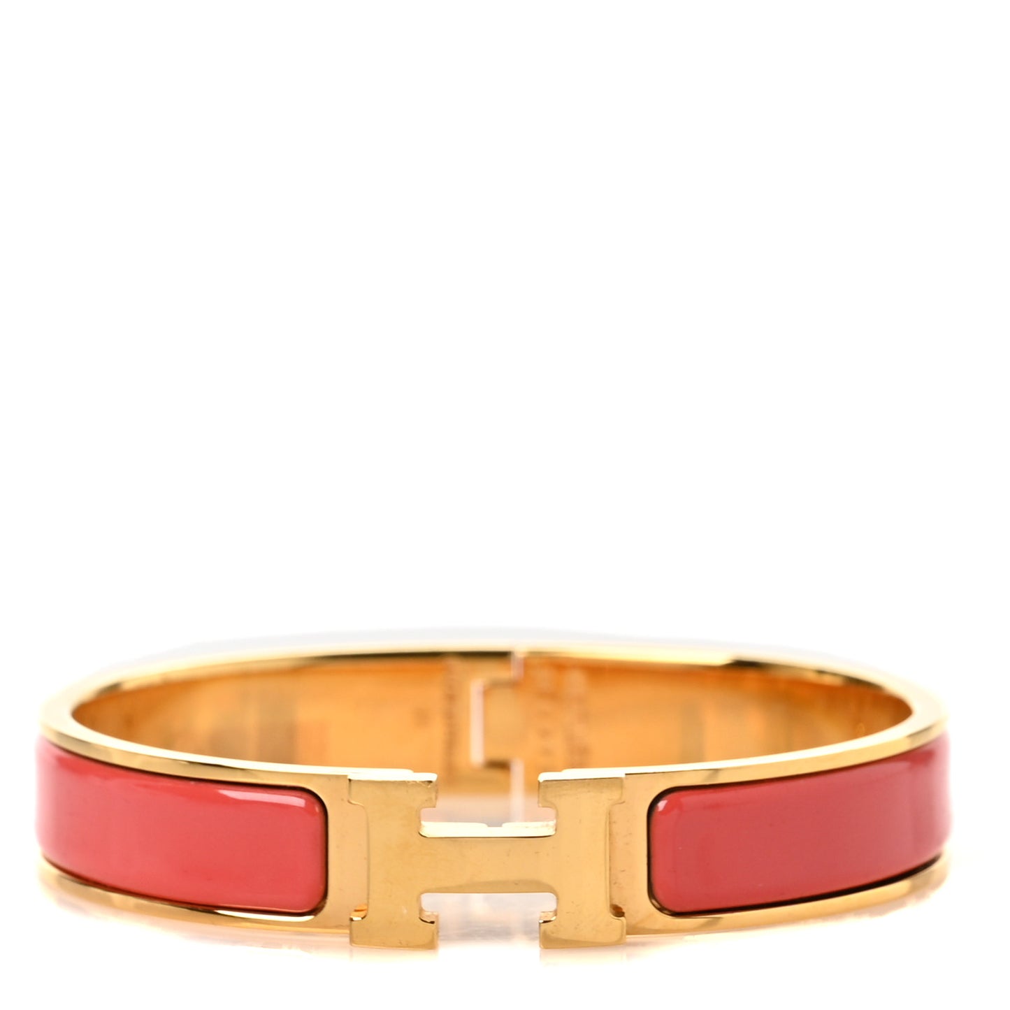 Enamel Narrow Clic Clac H Bracelet PM Rouge Corail