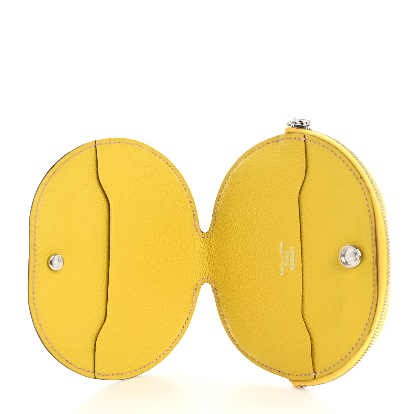 Chevre Mysore Mini In-The-Loop Card Holder Jaune De Naples