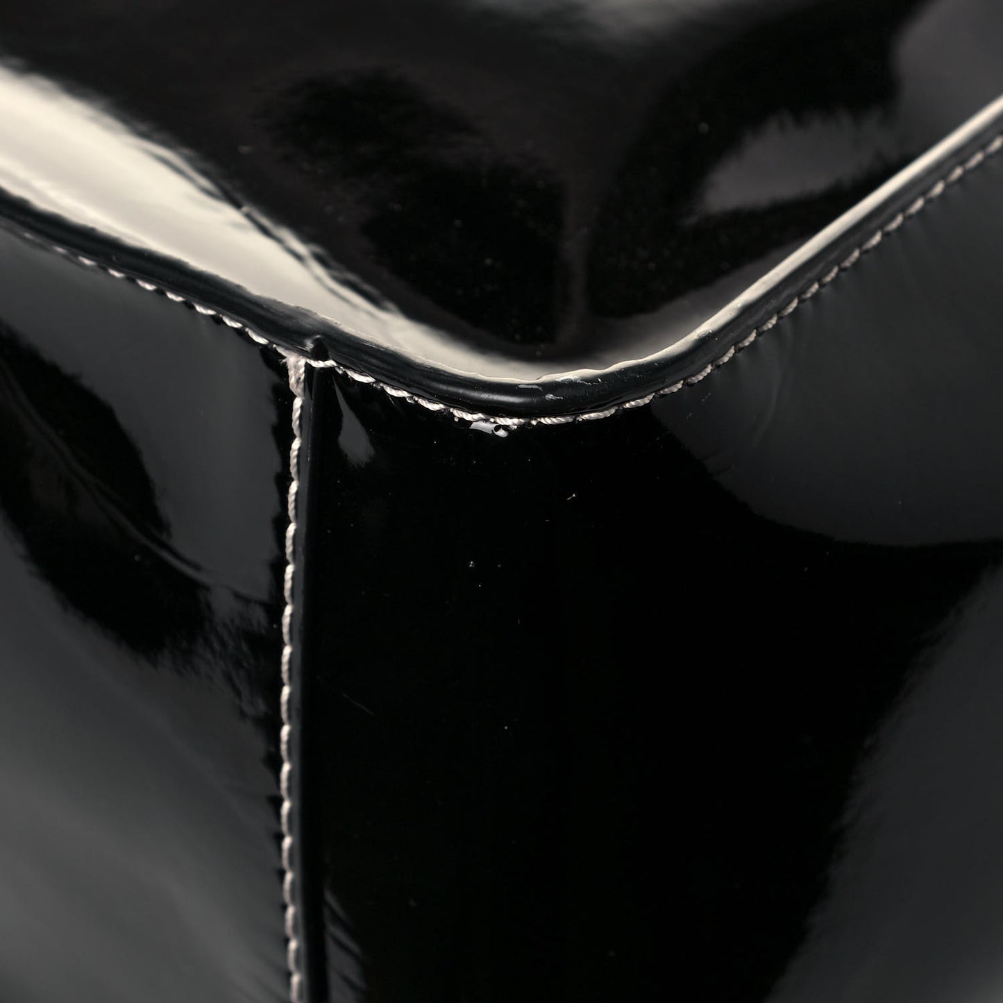 Eco Alter Patent East West Perforated Tote Black