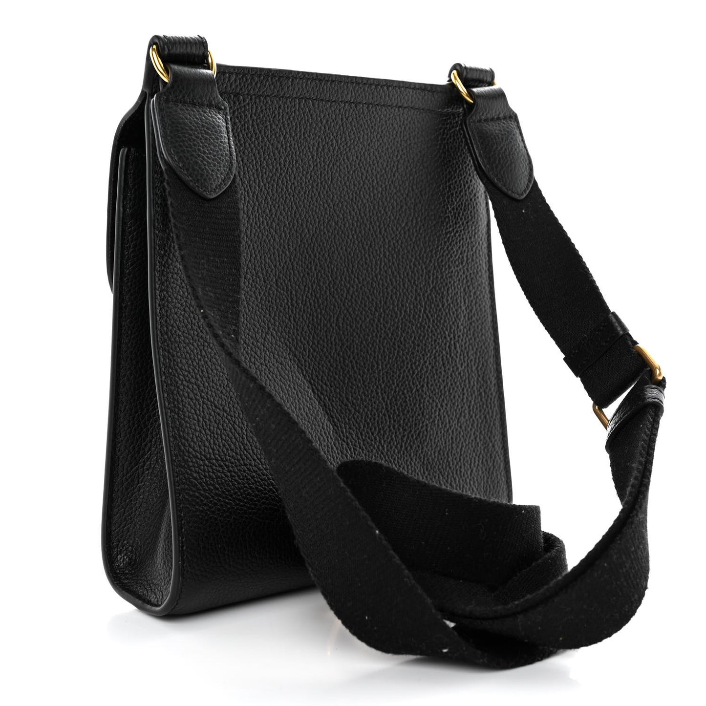 Natural Grain Calfskin Antony Messenger Crossbody Black