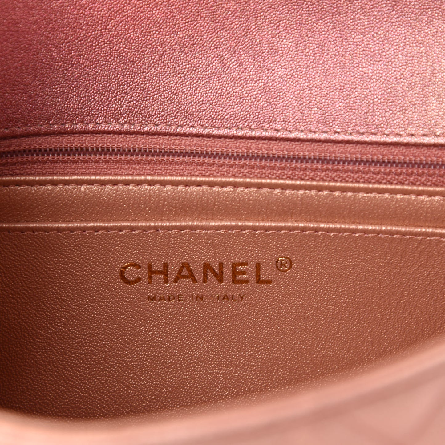 Metallic Lambskin Quilted Ombre Mini Rectangular Flap Pink