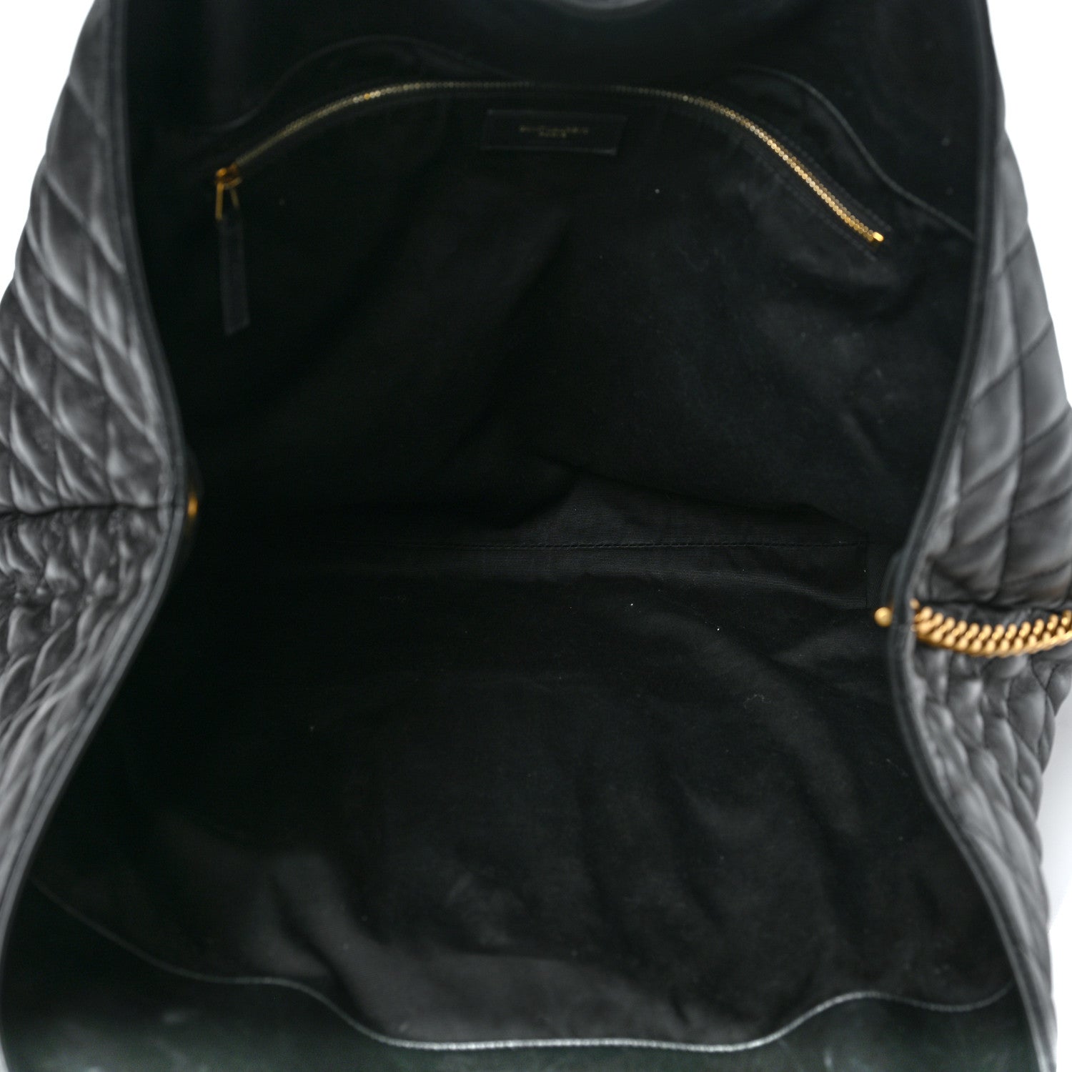 Saint Laurent Lambskin Quilted Maxi Icare Shopping Tote Black 6 of 9