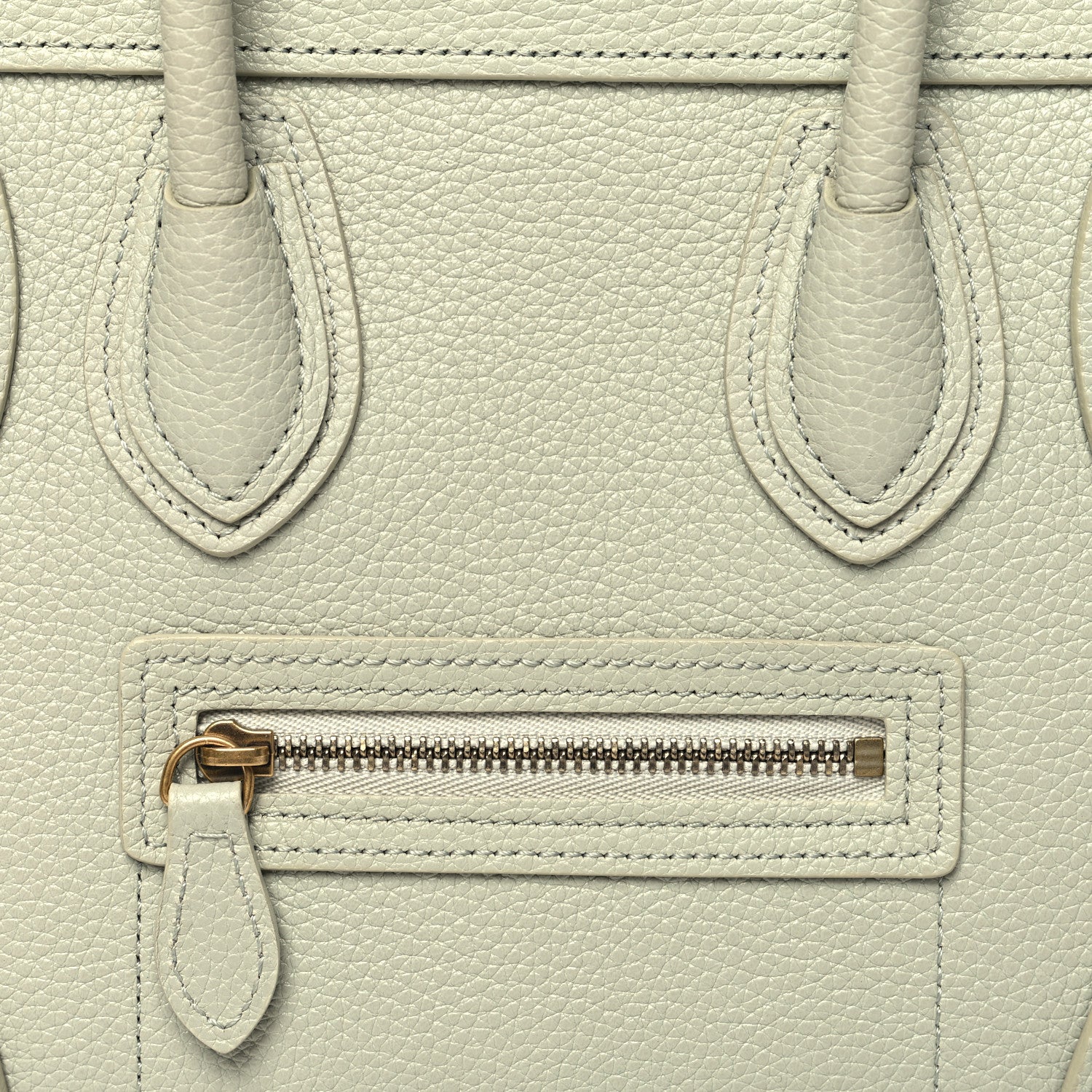 Celine Drummed Calfskin Nano Luggage Vert D'eau 9 of 18