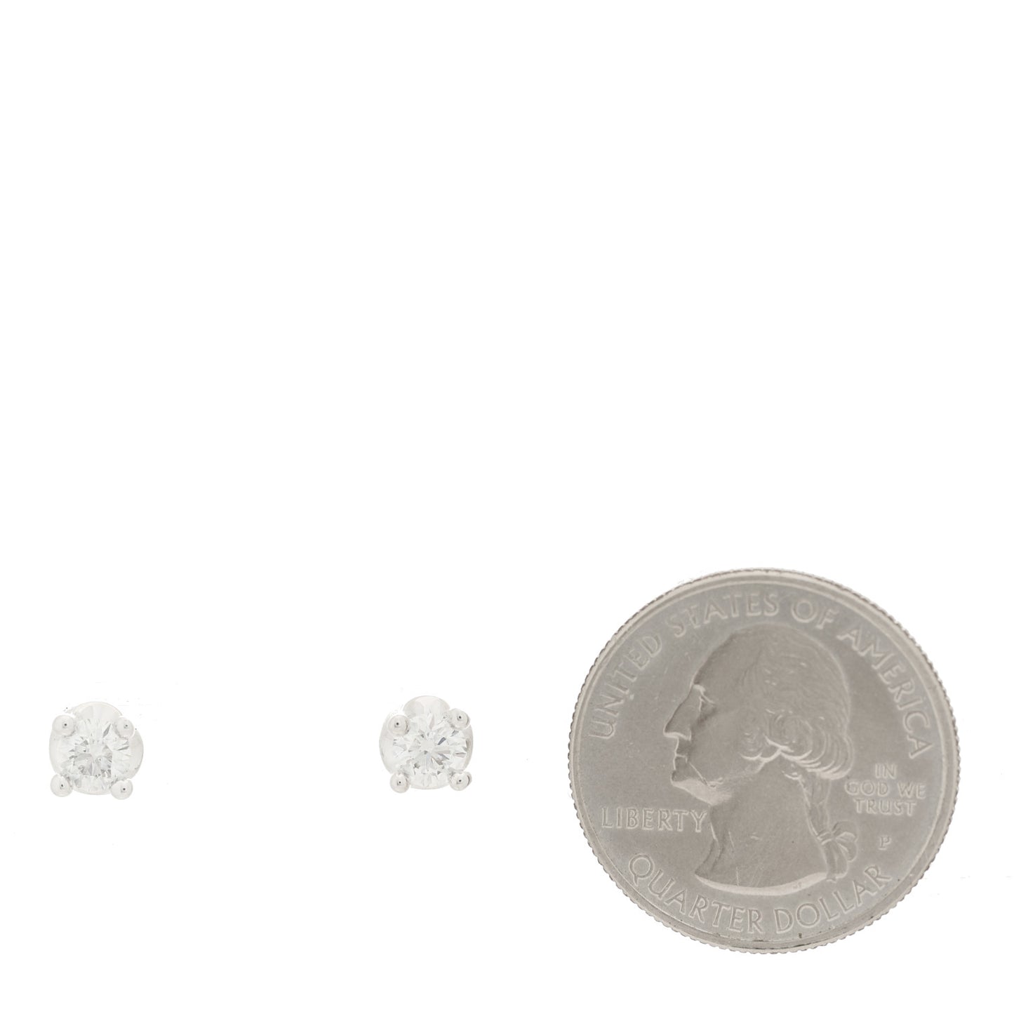 18K White Gold Diamond .75ctw Corona Solitaire Earrings