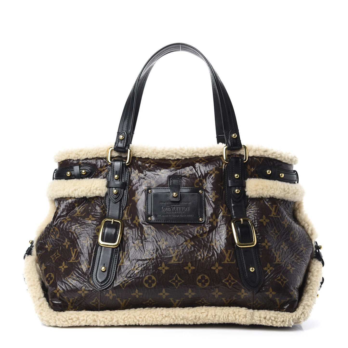 Patent Monogram Shearling Sac Thunder