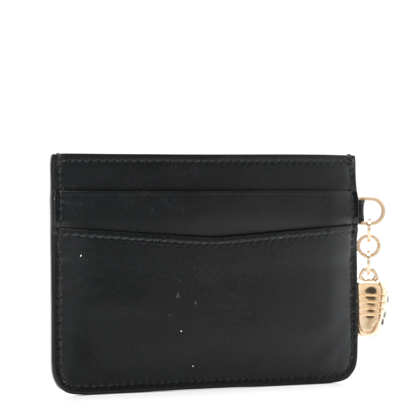 Serpenti Calfskin Card Holder Black Emerald Green