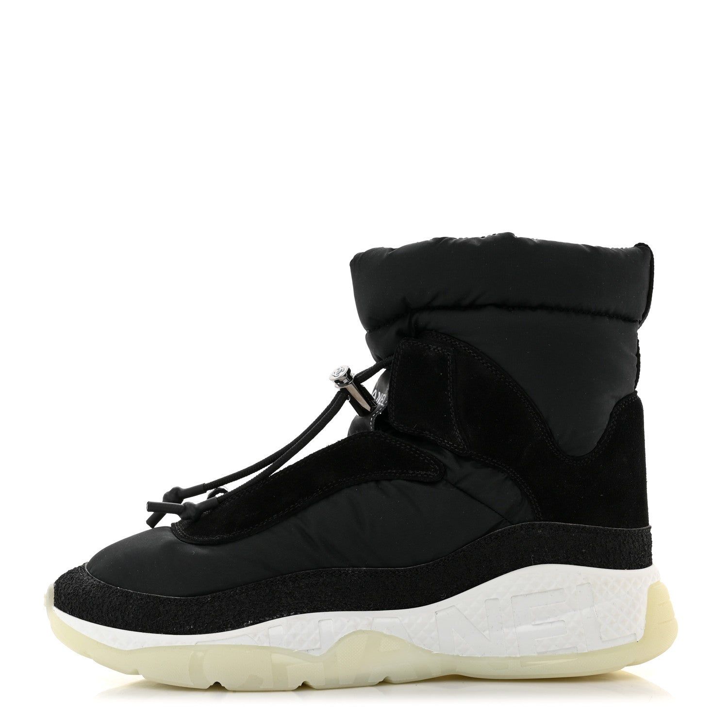 Chanel Nylon Suede Womens Short Boots 39 Black 1 of 9