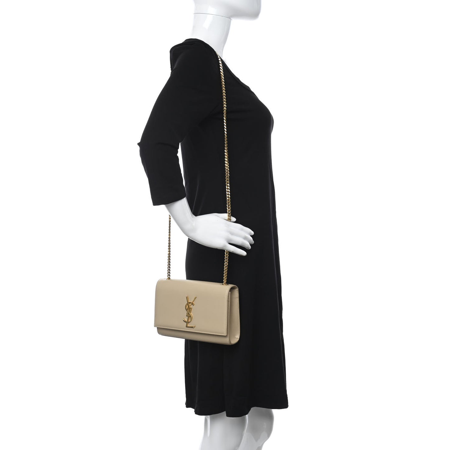 Grain De Poudre Small Monogram Kate Satchel Dark Beige