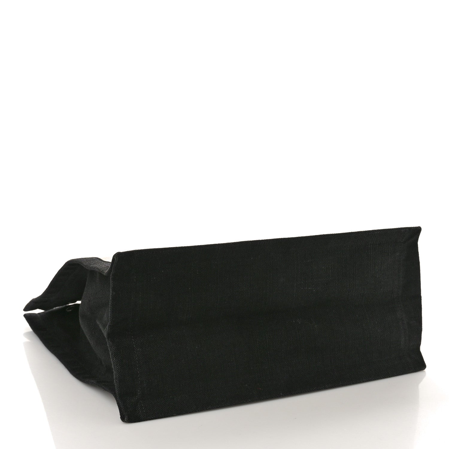 Saint Laurent Linen Calfskin Rive Gauche North South Tote White Black 4 of 8