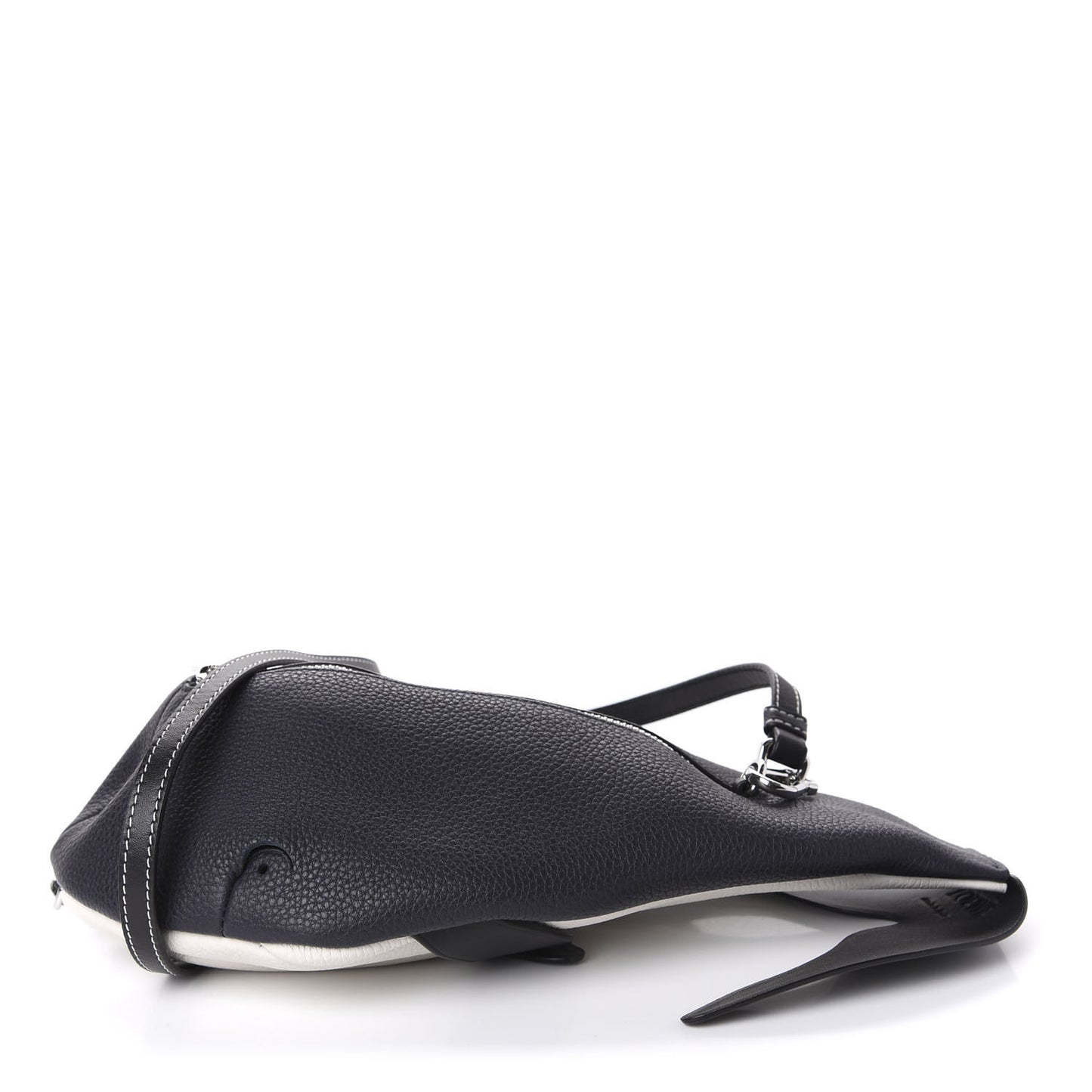Calfskin Paula's Ibiza Mini Whale Crossbody Bag Black White