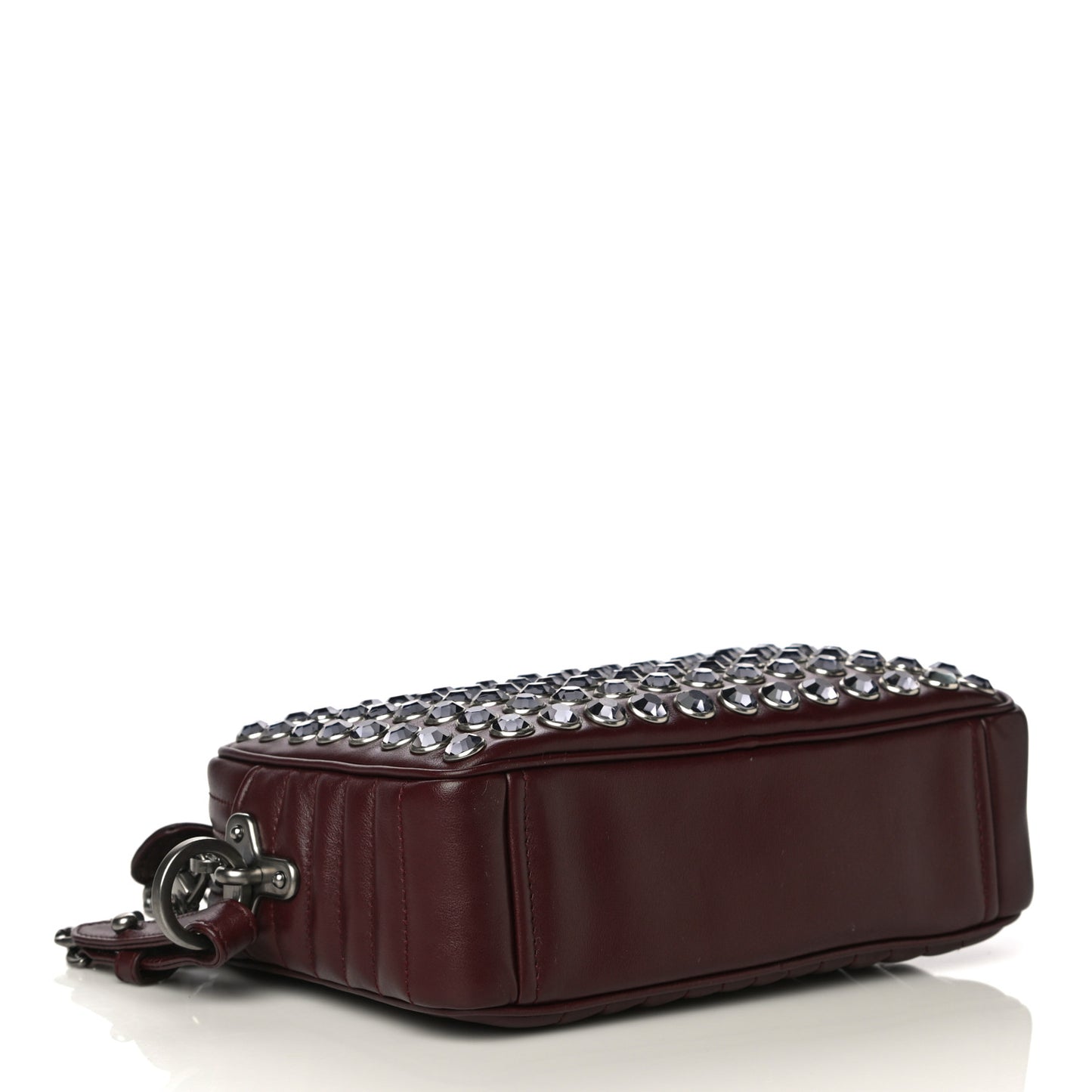Soft Calfskin Crystal Impunture Camera Bag Granato