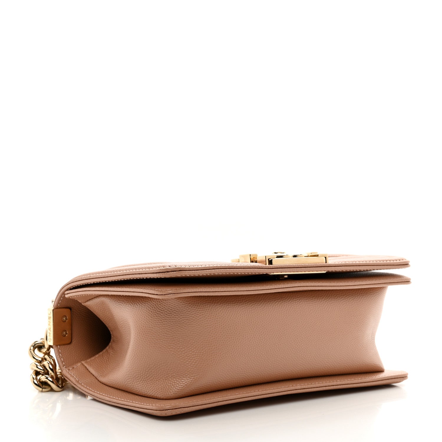 Chanel Caviar Chevron Quilted Small Boy Flap Dark Beige 4 of 10