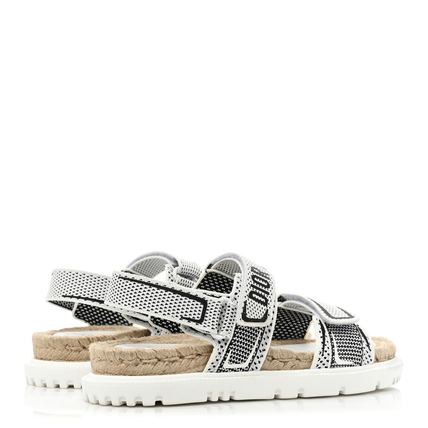 Technical Knit Jute Dioract 10mm Sandals 39 White Black