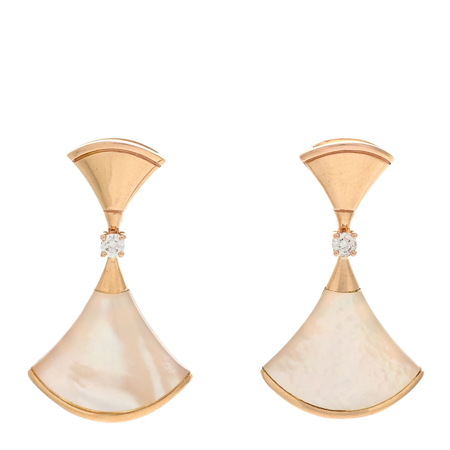 18K Rose Gold Diamond Mother of Pearl Divas' Dream Earrings
