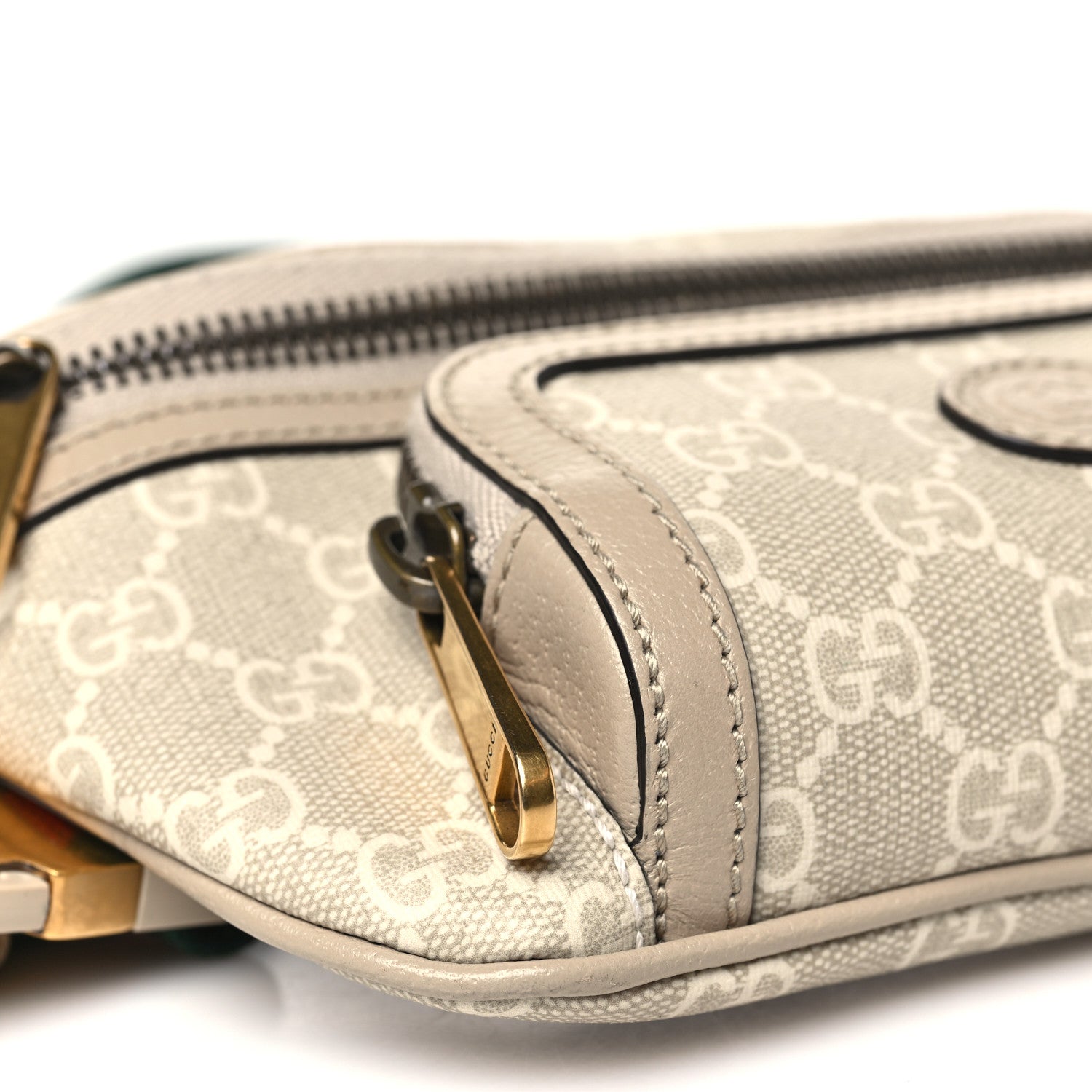 Gucci GG Supreme Monogram Textured Calfskin Web Retro Interlocking G Belt Bag Beige Mystic White Oatmeal 9 of 11