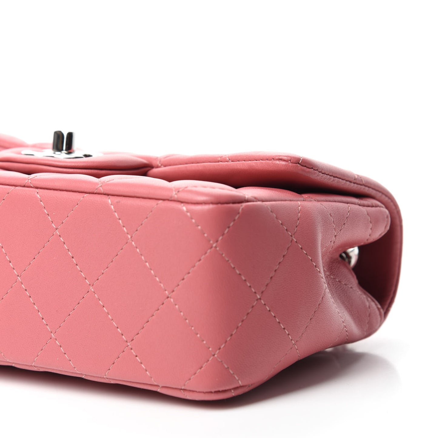Lambskin Quilted Mini Rectangular Flap Pink