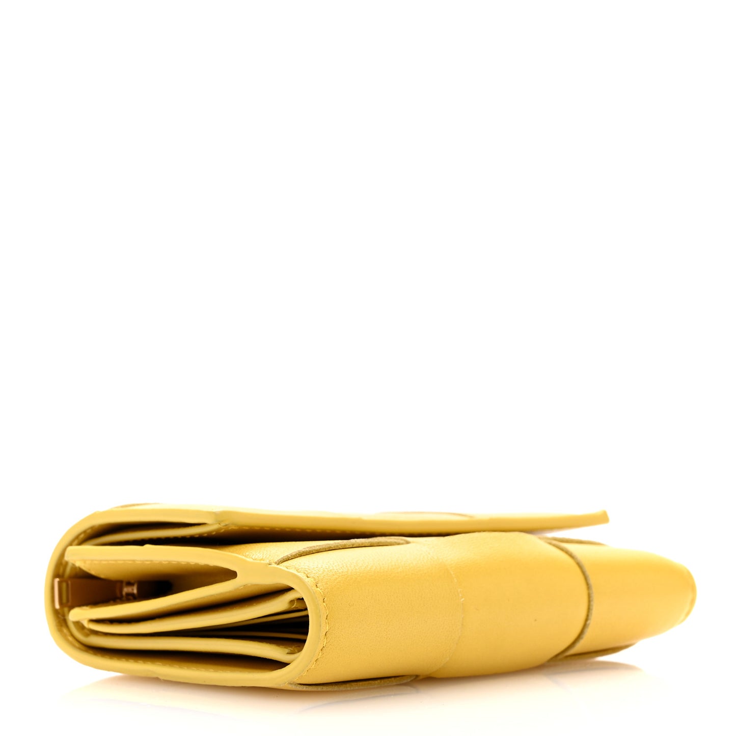 Nappa Calfskin Maxi Intrecciato Cassette Tri-Fold Wallet Buttercup