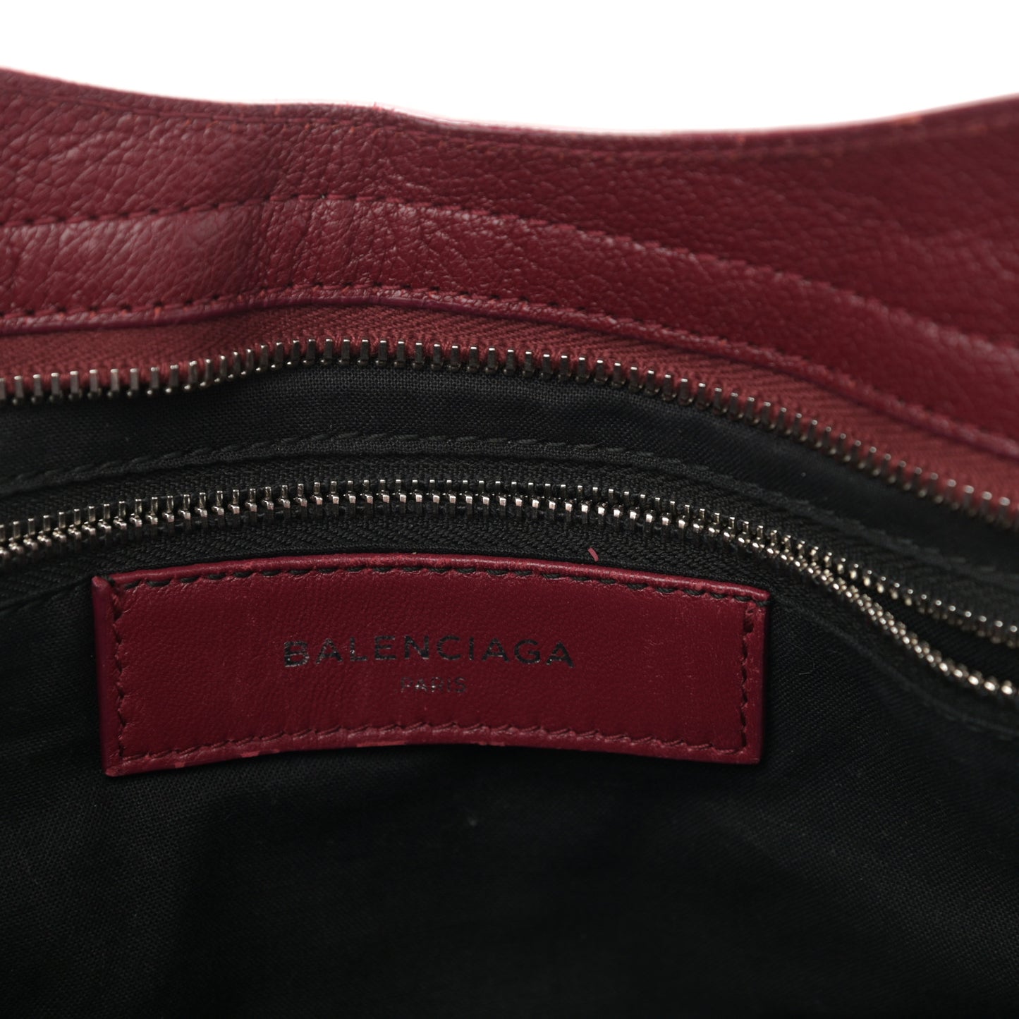 Chevre Silver Metallic Edge Hardware City Rouge Lie De Vin